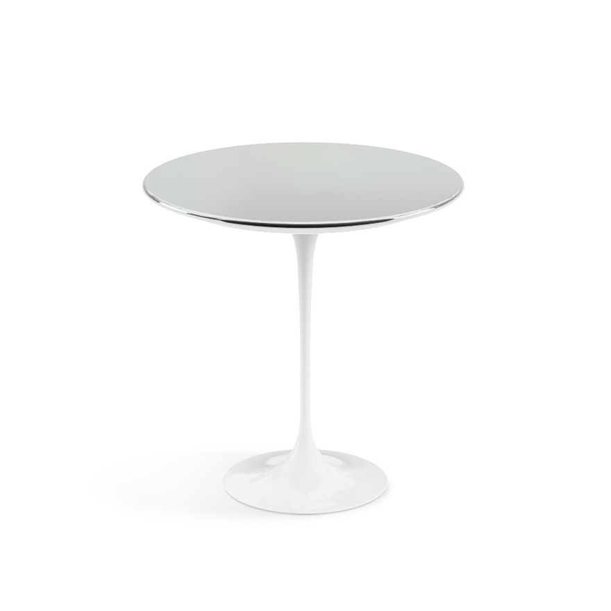 Saarinen Side Table - 20" Round\Chrome,  Chrome\White"