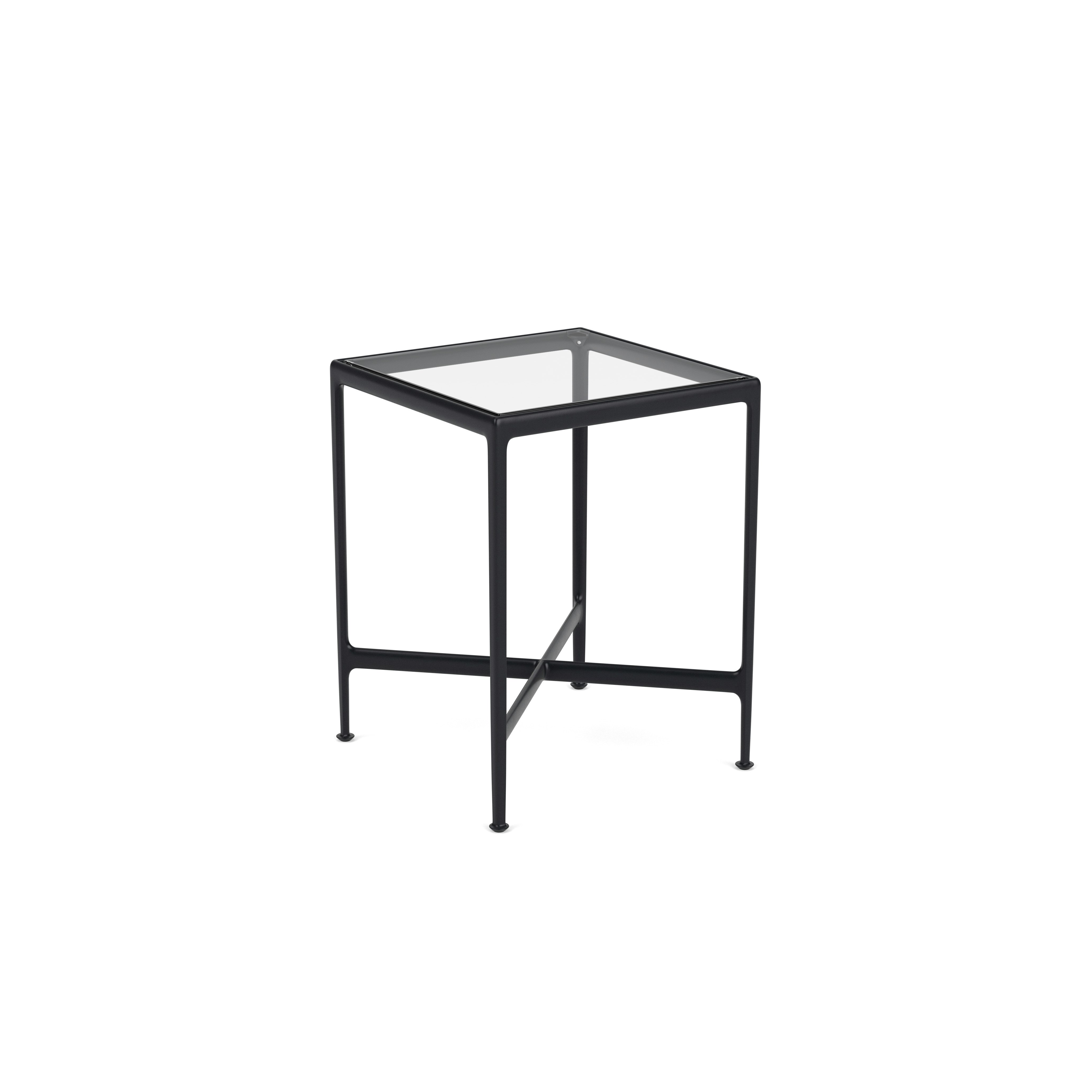 1966 High Table - Counter Height, 28" x 28", Clear Glass, Onyx