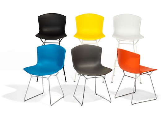 Bertoia Molded Shell Side Chair and Barstool Bertoia Molded Shell Shell Side Chair Barstool Chrom Black White base