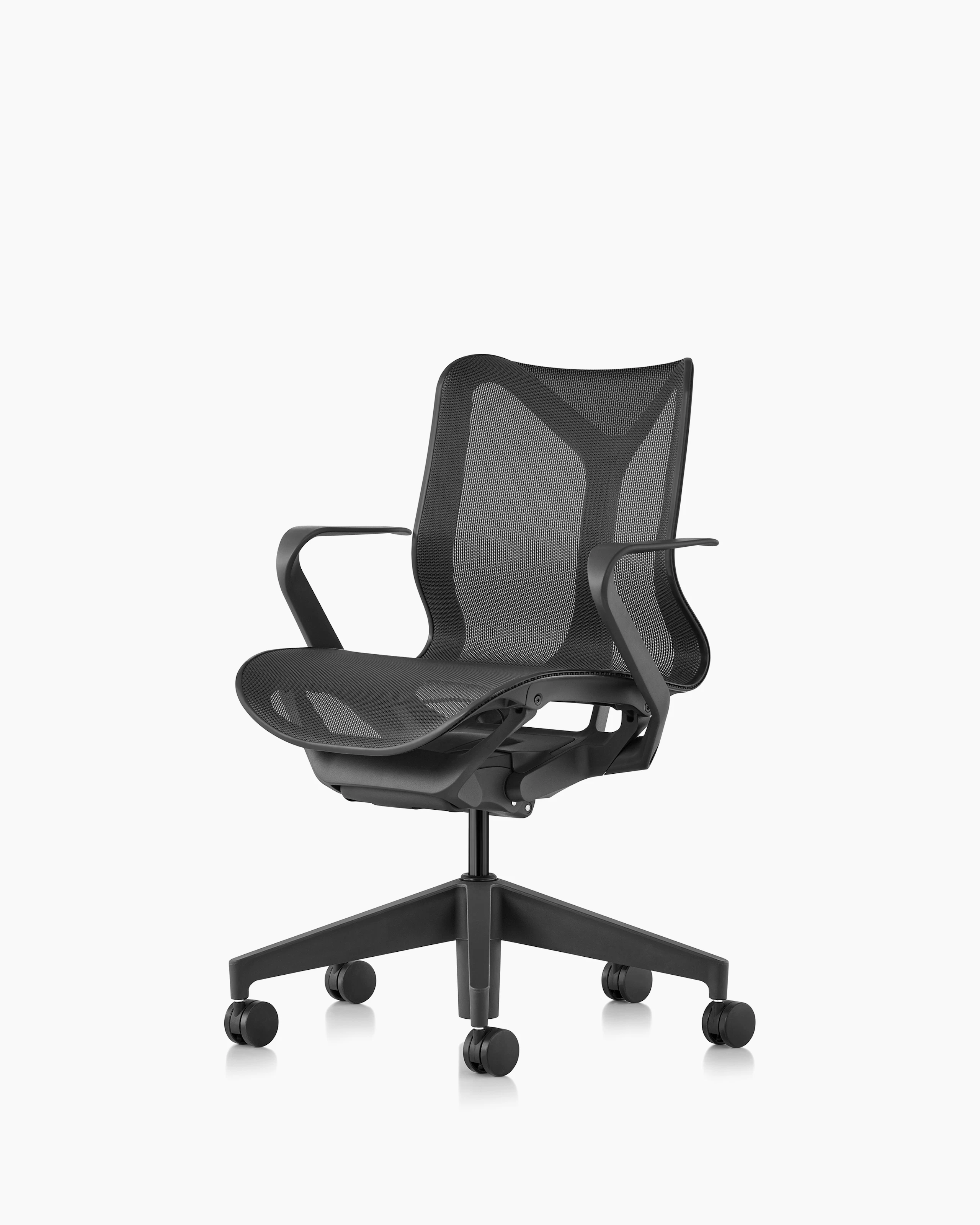 Cosm low chair front angle view in graphite