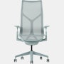 A glacier high-back Cosm Chair with height adjustable arms.