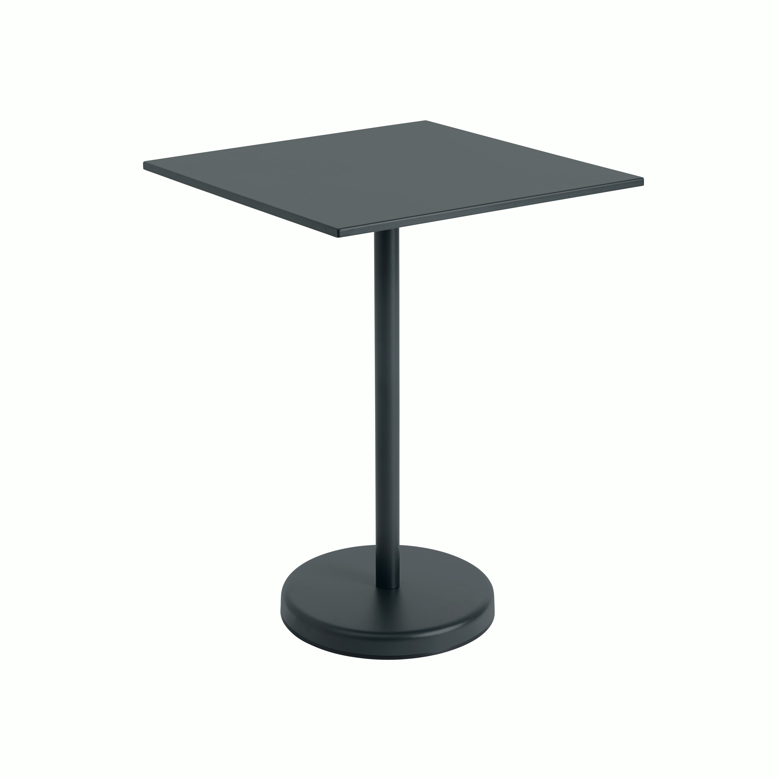 Linear steel cafe table square 70x70 h 95 black Muuto