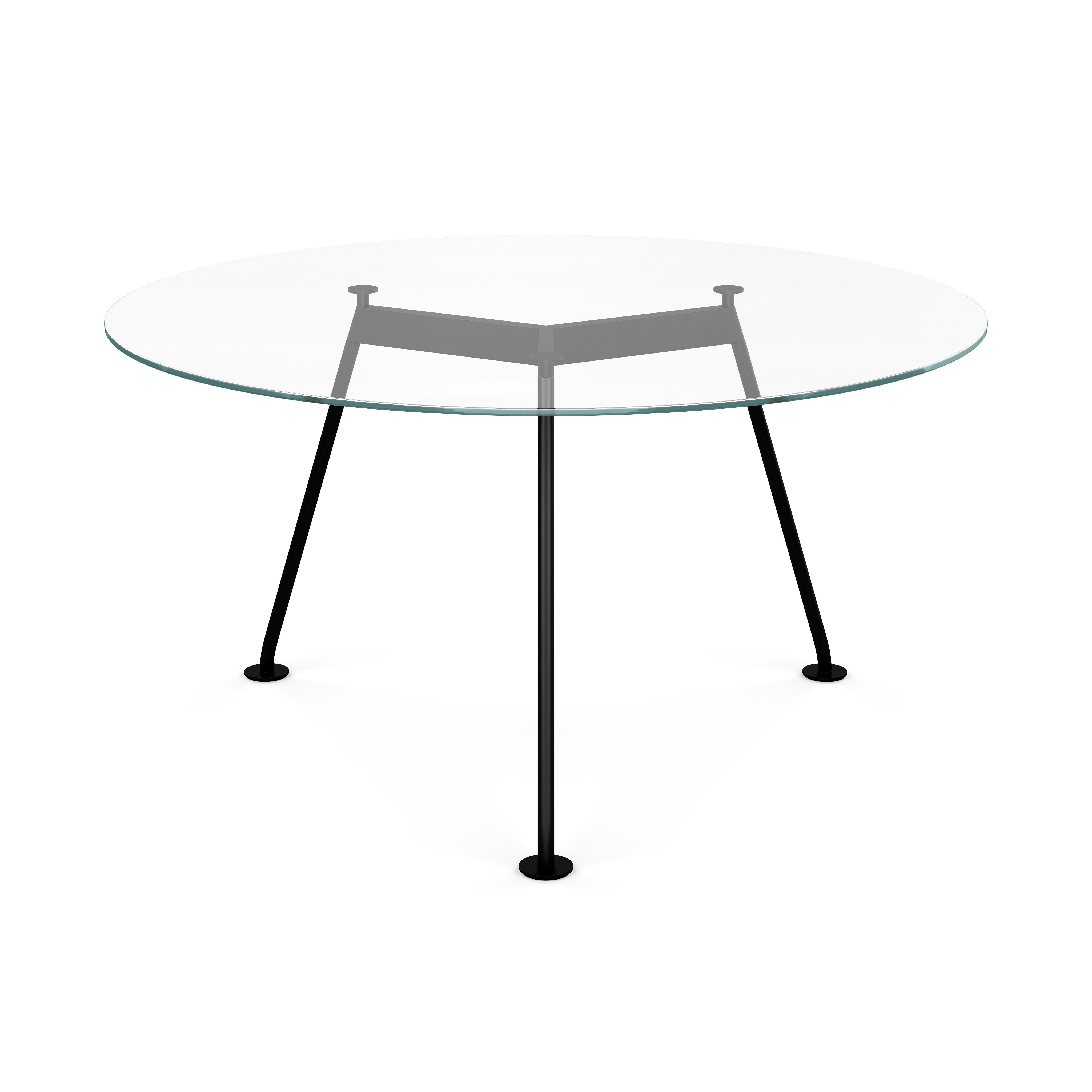 Grasshopper Dining Table - Round,  54",  Clear Glass,  Black"