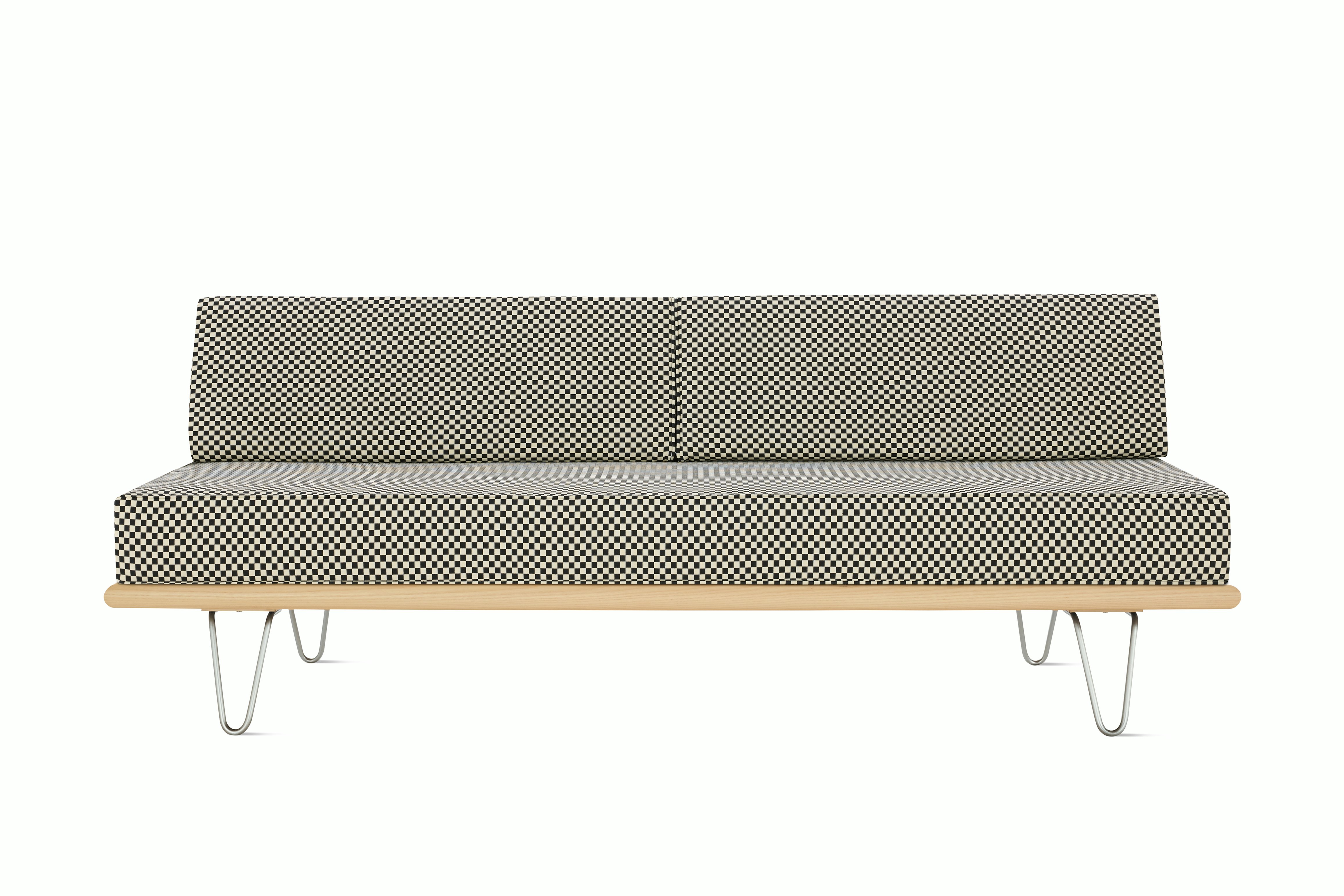 Nelson Daybed - Back Bolster,  Ash,  Checker,  Black / White,  Hairpin
