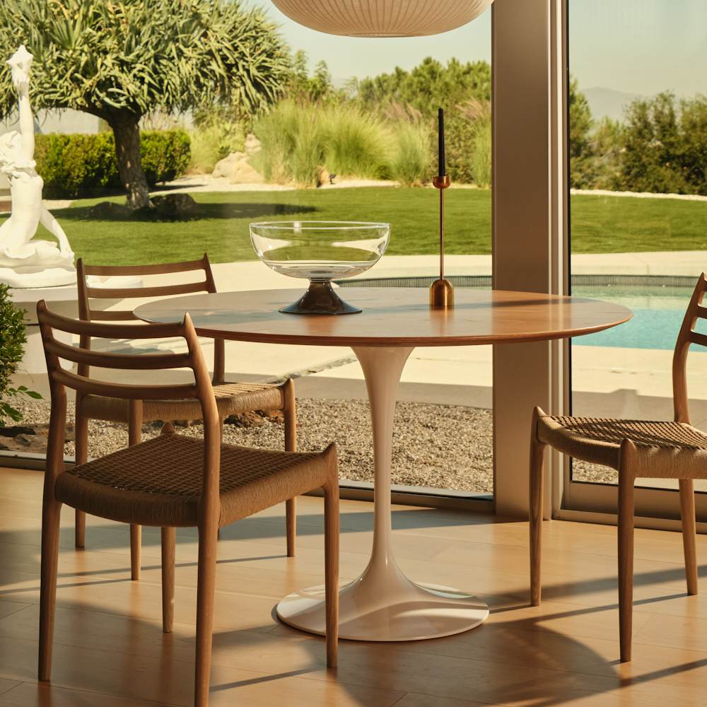 Moller Model 78 Side Chair, Strand Pendant and Saarinen Dining Table