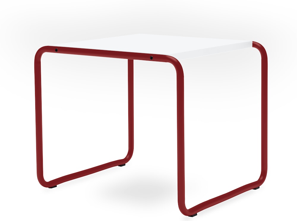 Laccio Table - Small,  White,  Matte Red