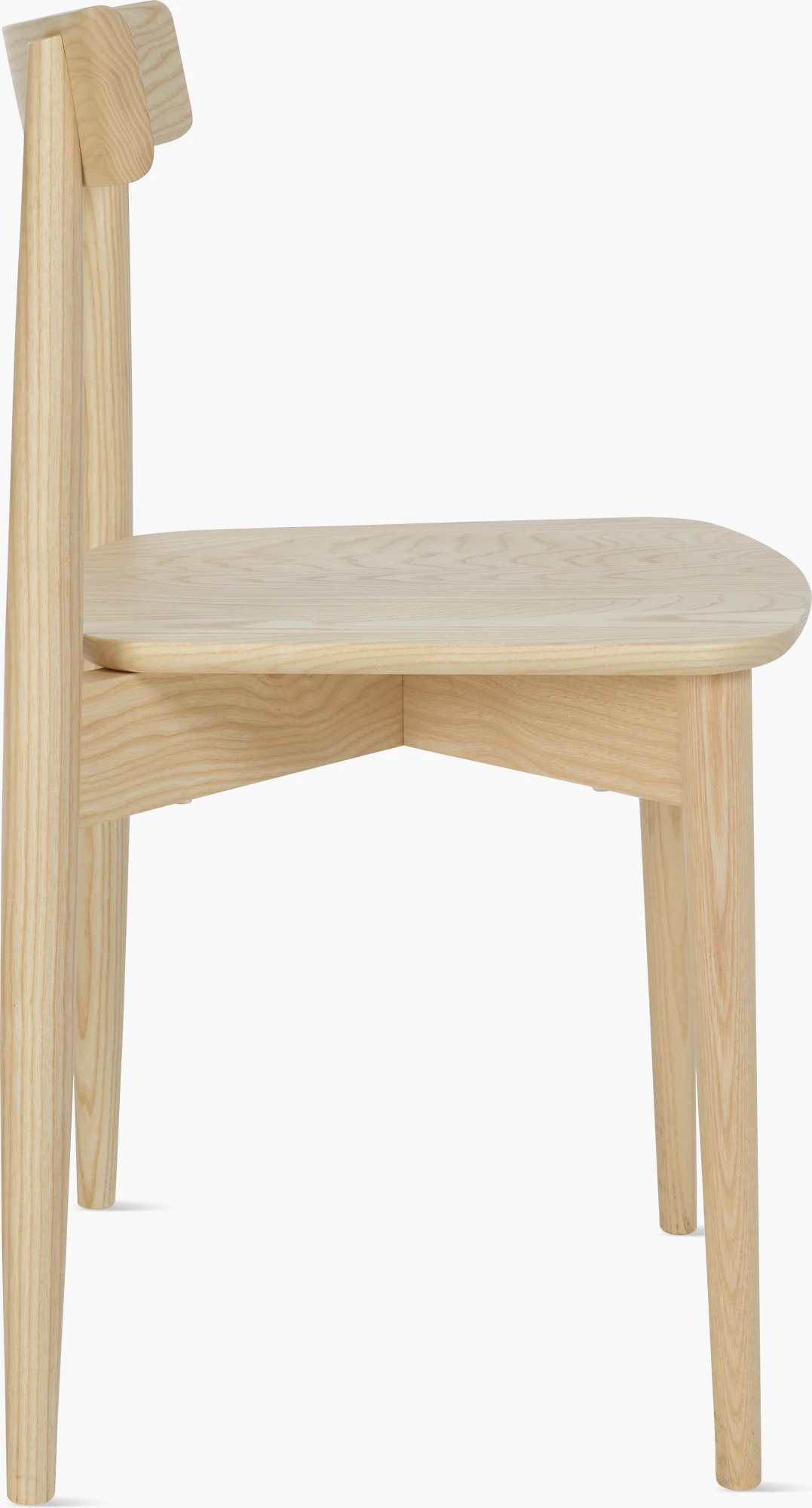 Lara side chair light wood three-quarter view of back and seat