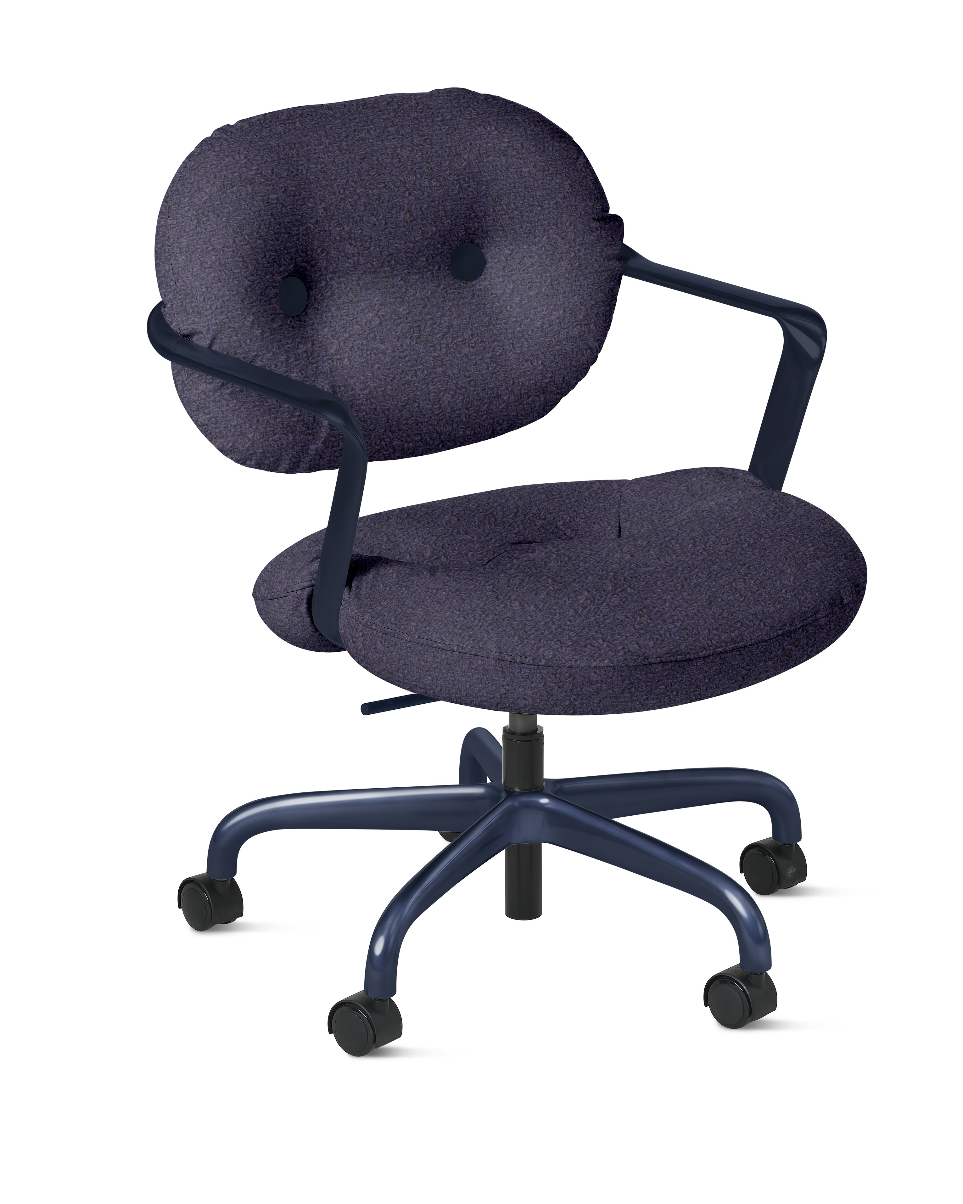 Morrison Hannah Task Chair - With Arms,  Knoll Boucle,  Black Iris,  Iris,  Soft Caster FSC Certified