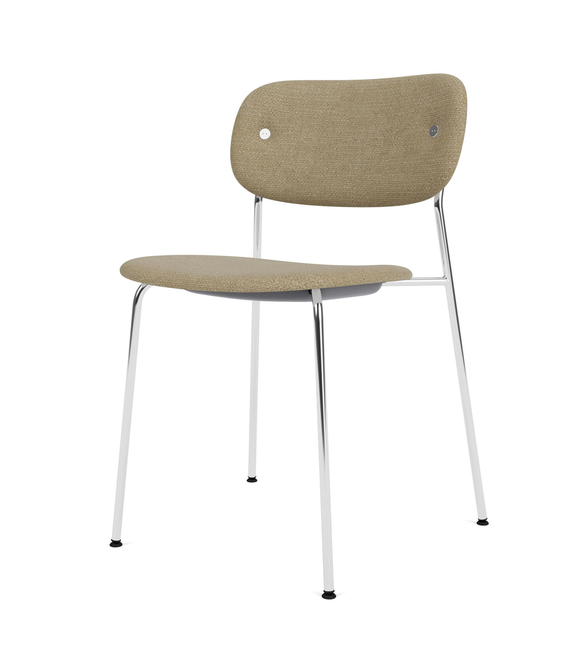 Co Chair in Moss Boucle and Chrome