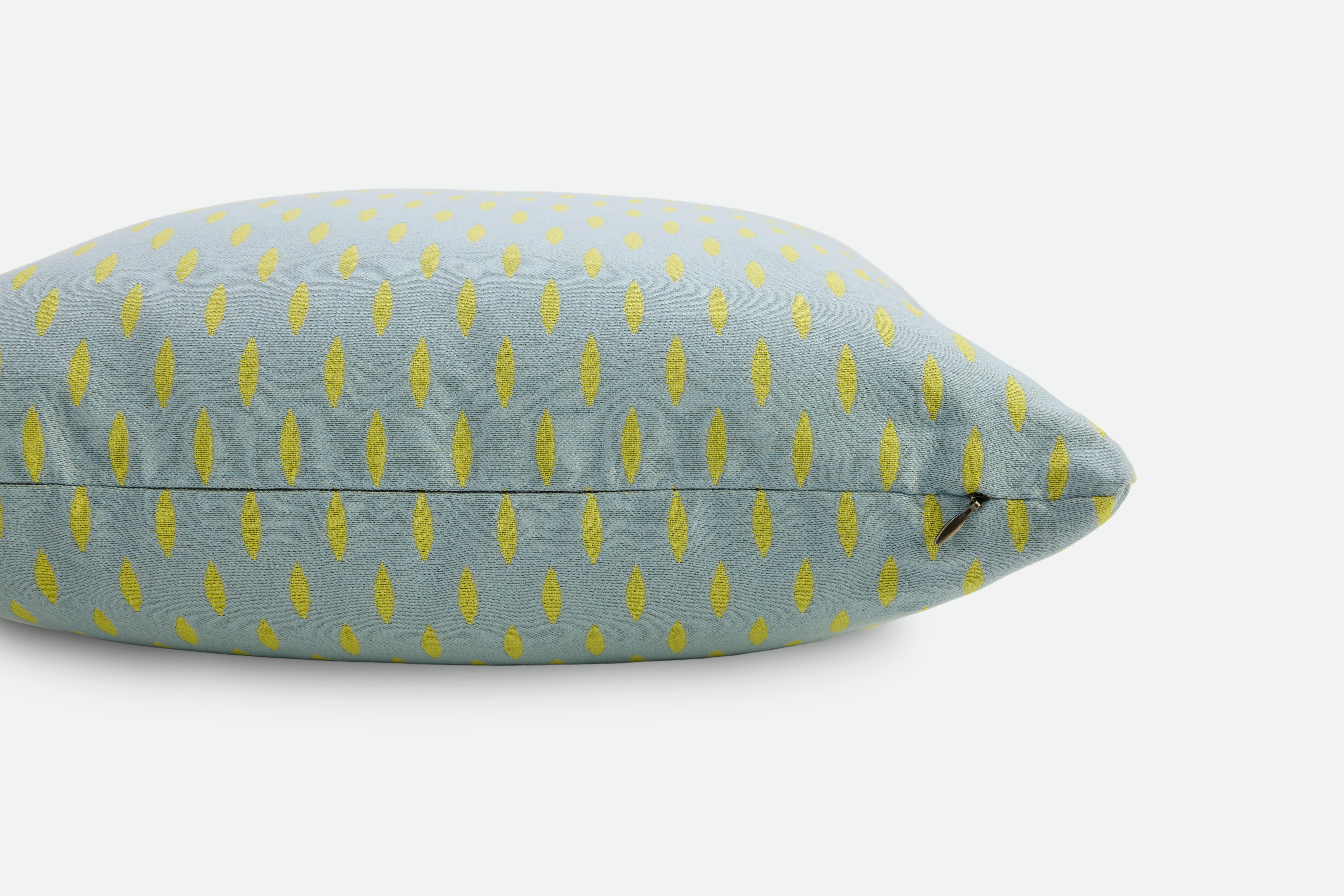 Pepitas Pillow Detail, Yellow and Grey