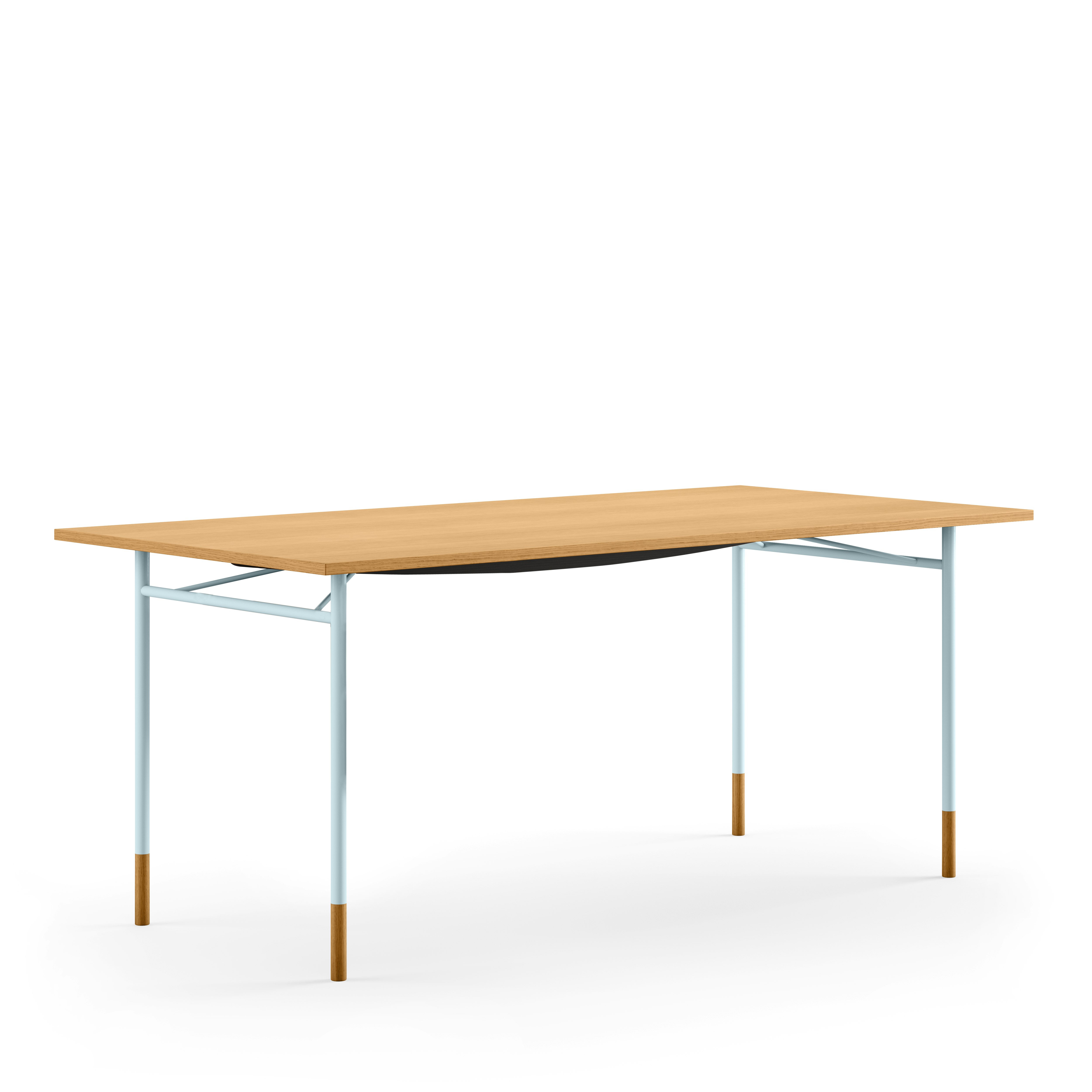 Nyhavn Desk - Dark Oiled Oak, Light Blue, Without Drawer