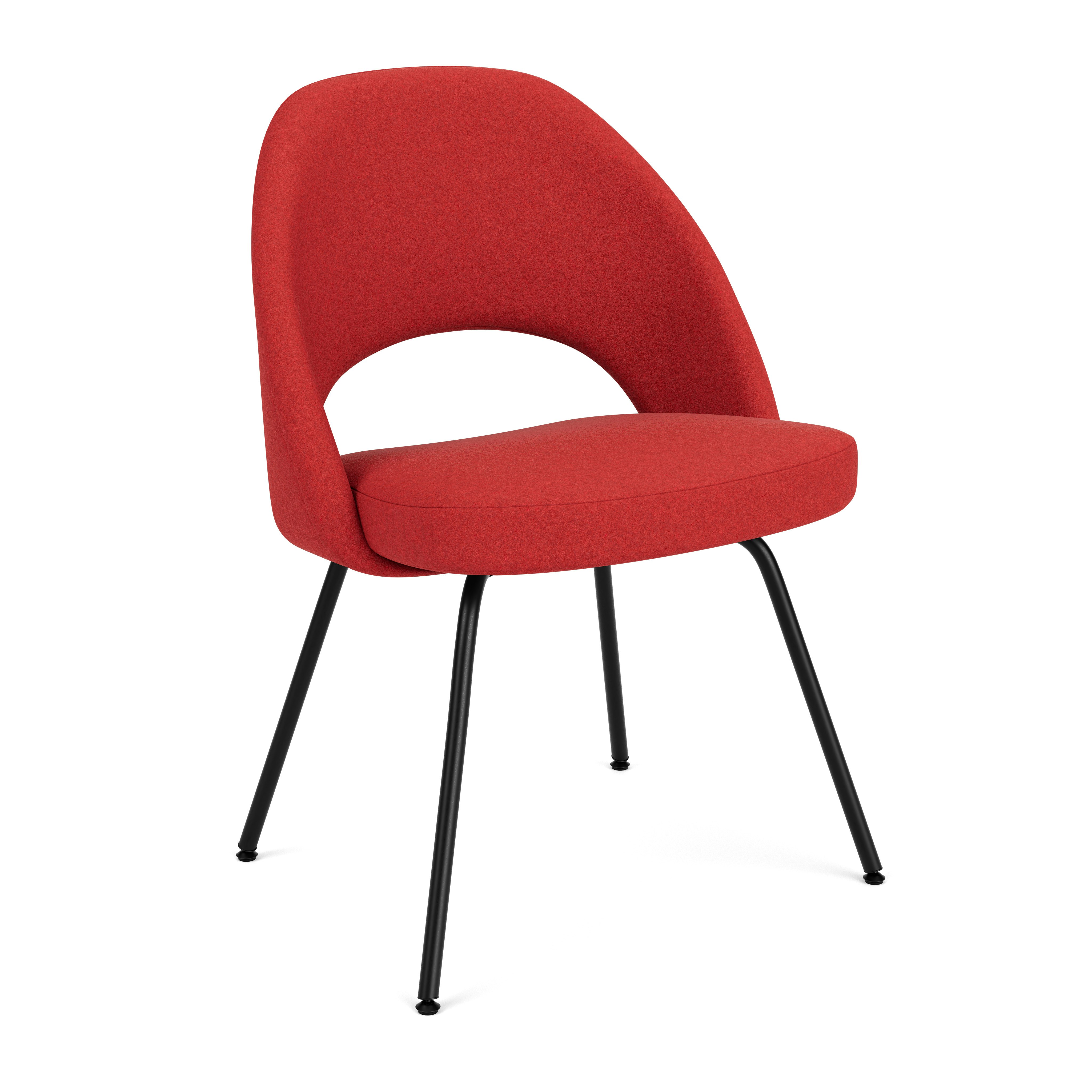 Saarinen Executive Side Chair - Wow Factor, Chili, Black