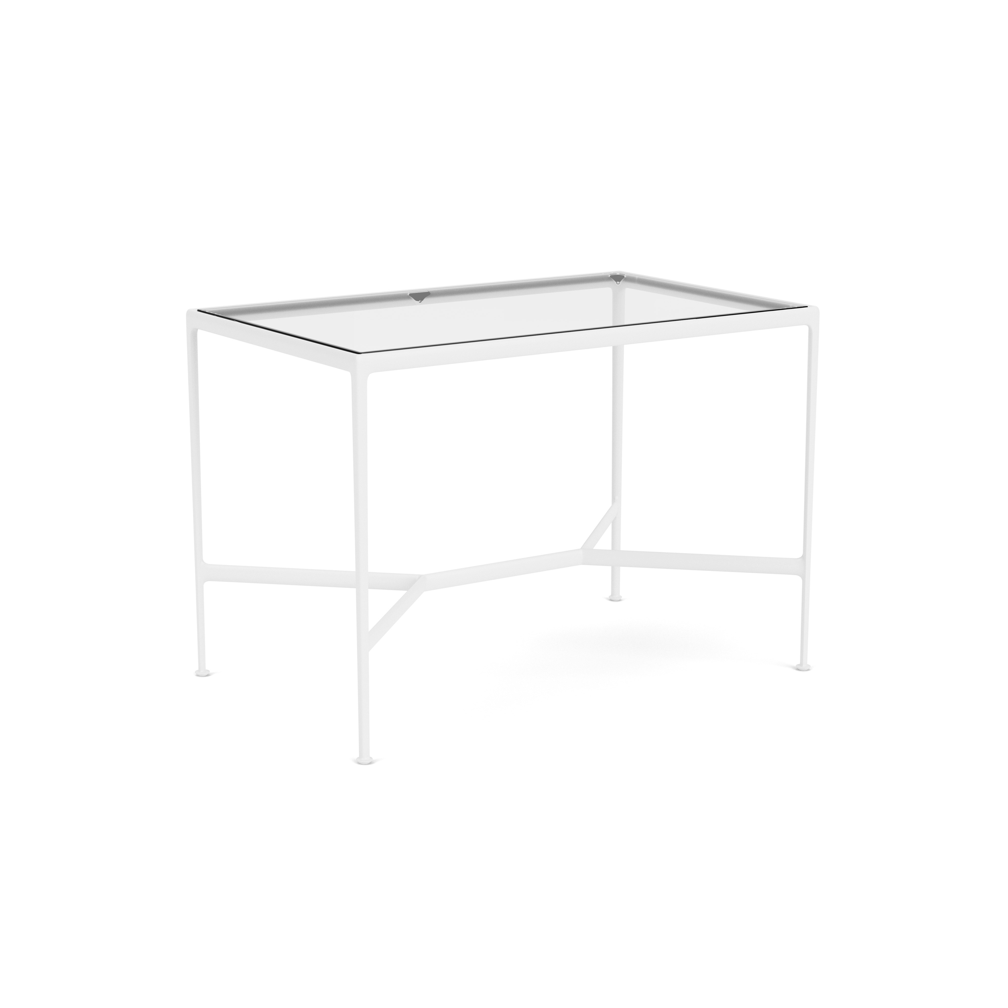 1966 High Table - Bar Height, 60" x 38", Clear Glass, White