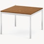 Florence Knoll Square Coffee Table - Standard, 23 x 23, Light Walnut, Polished Chrome