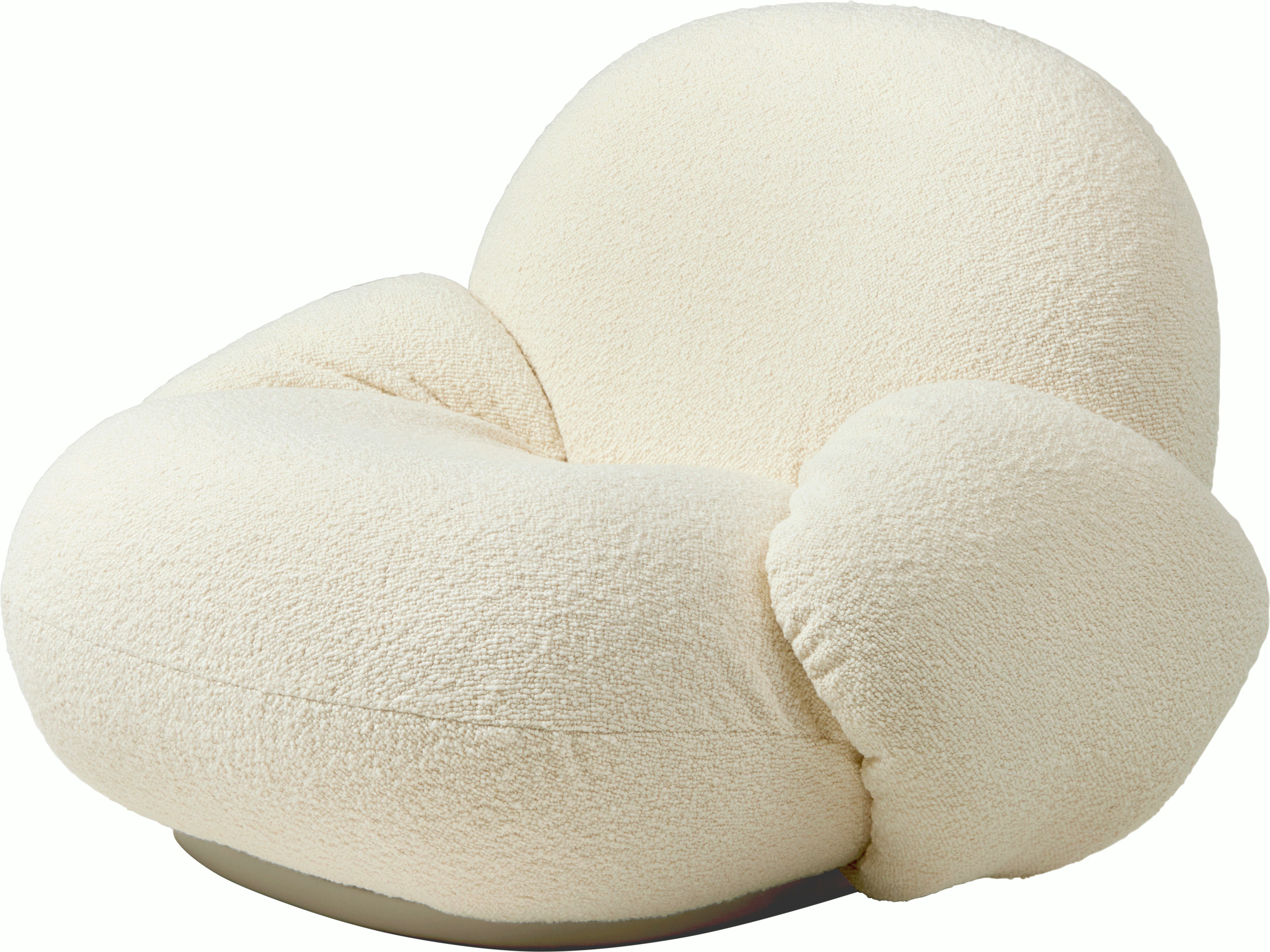 Pacha Arnchair in Karakorum Ivory with gold base angle