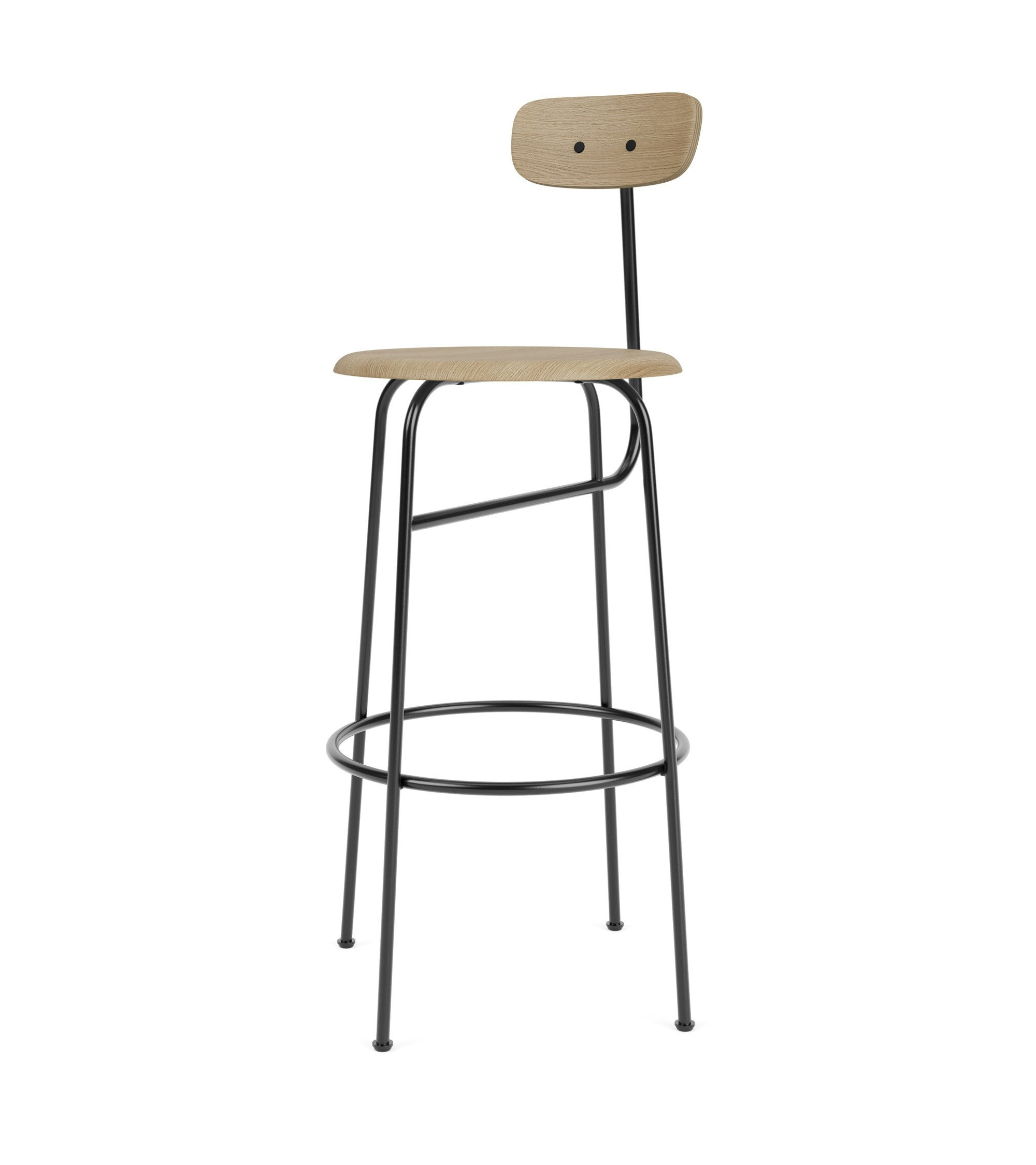 Afteroom Mini Back Stool, Bar Height, Oak