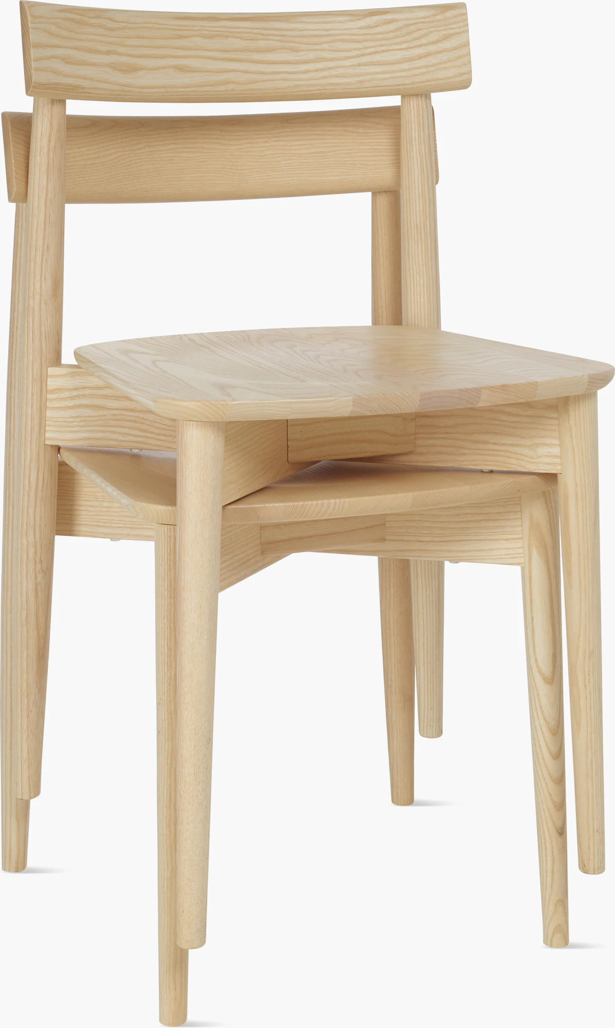 Lara side chair light wood angled view showing seat and backrest