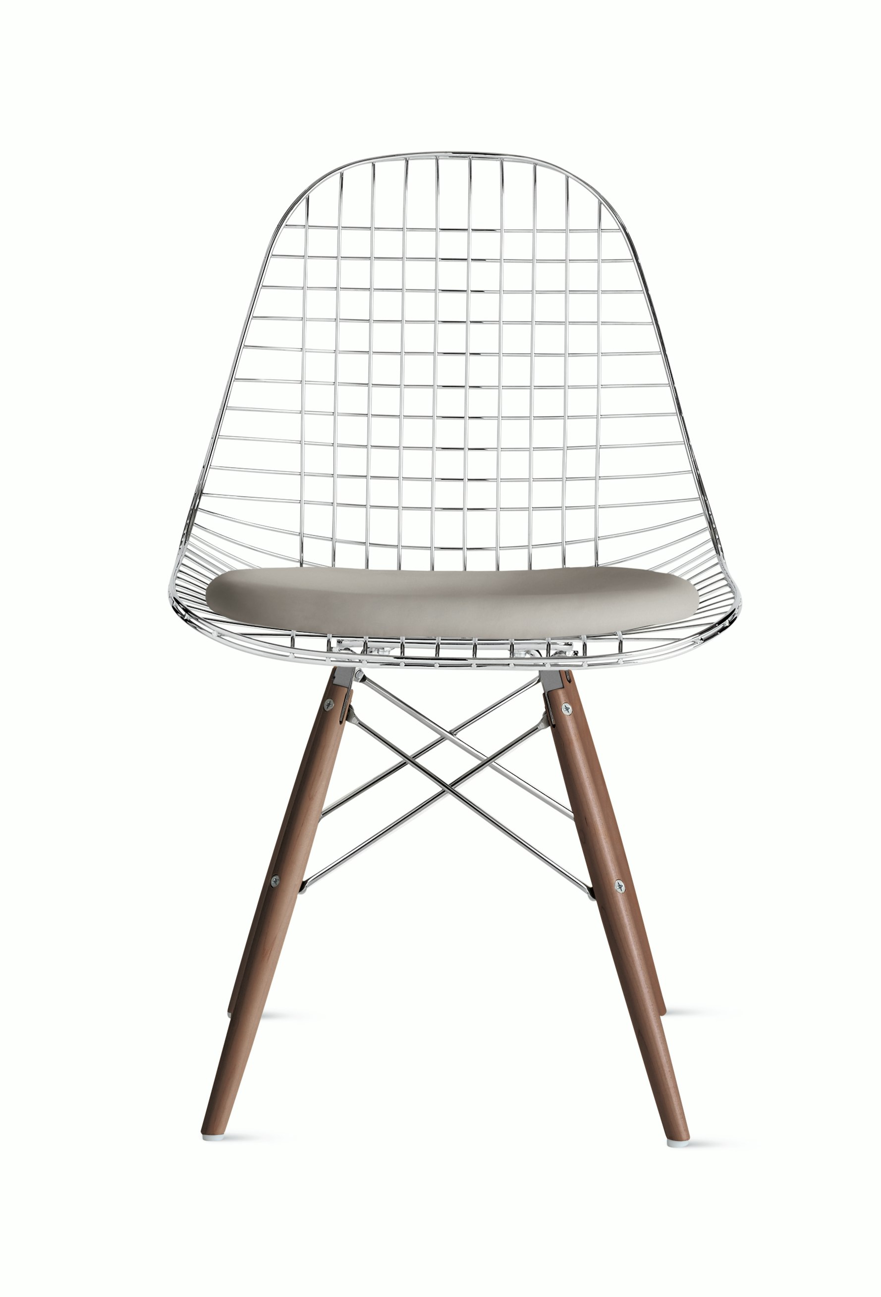 Eames Dowel-Leg Wire Chair with Seat Pad (DKW.5)