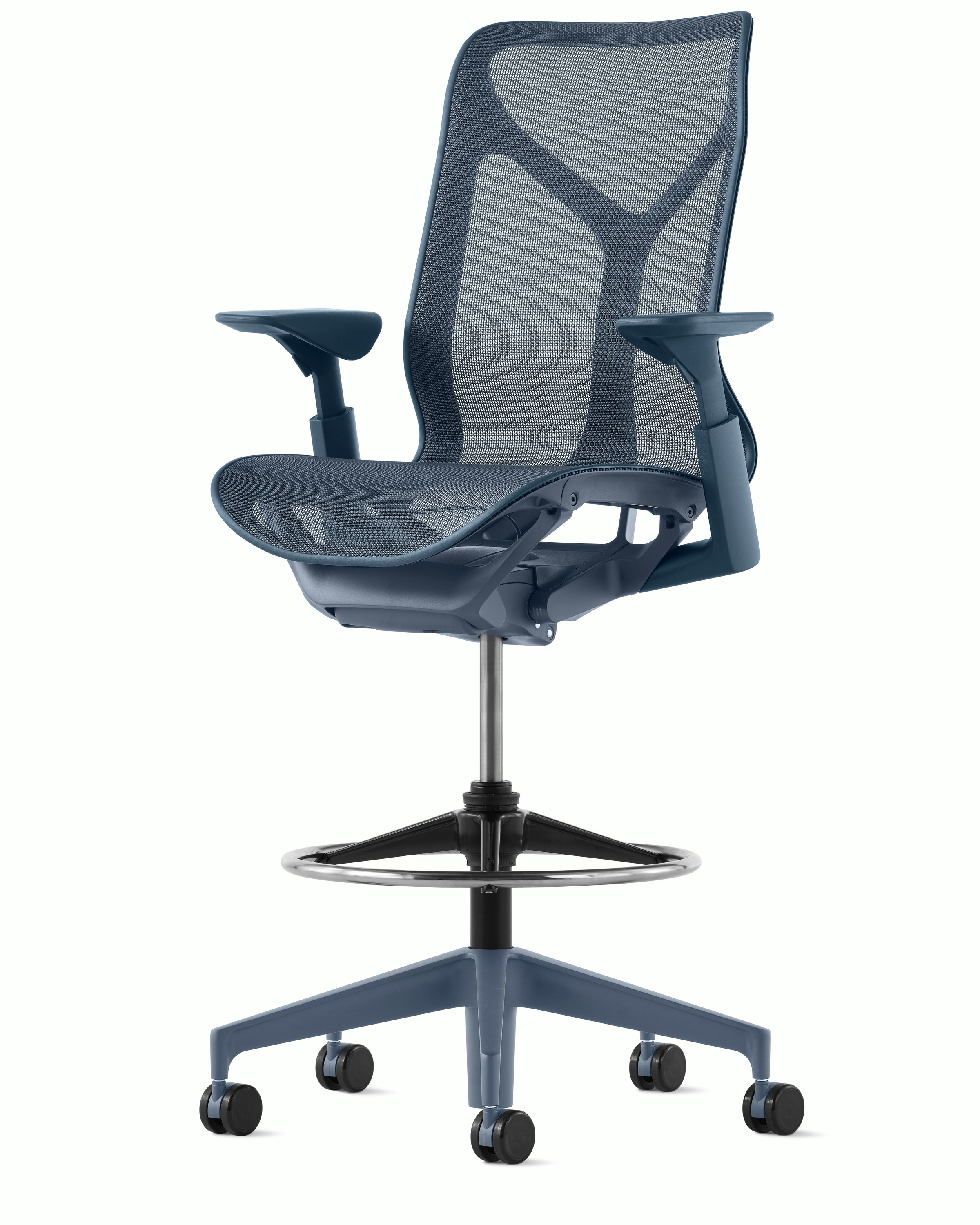 Cosm stool with height-adjustable arms