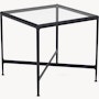 1966 High Table - Counter Height, 38" x 38", Clear Glass, Onyx