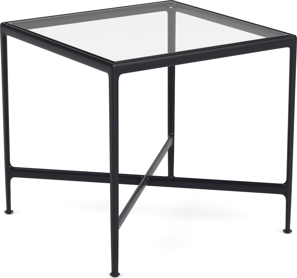 1966 High Table - Counter Height, 38" x 38", Clear Glass, Onyx