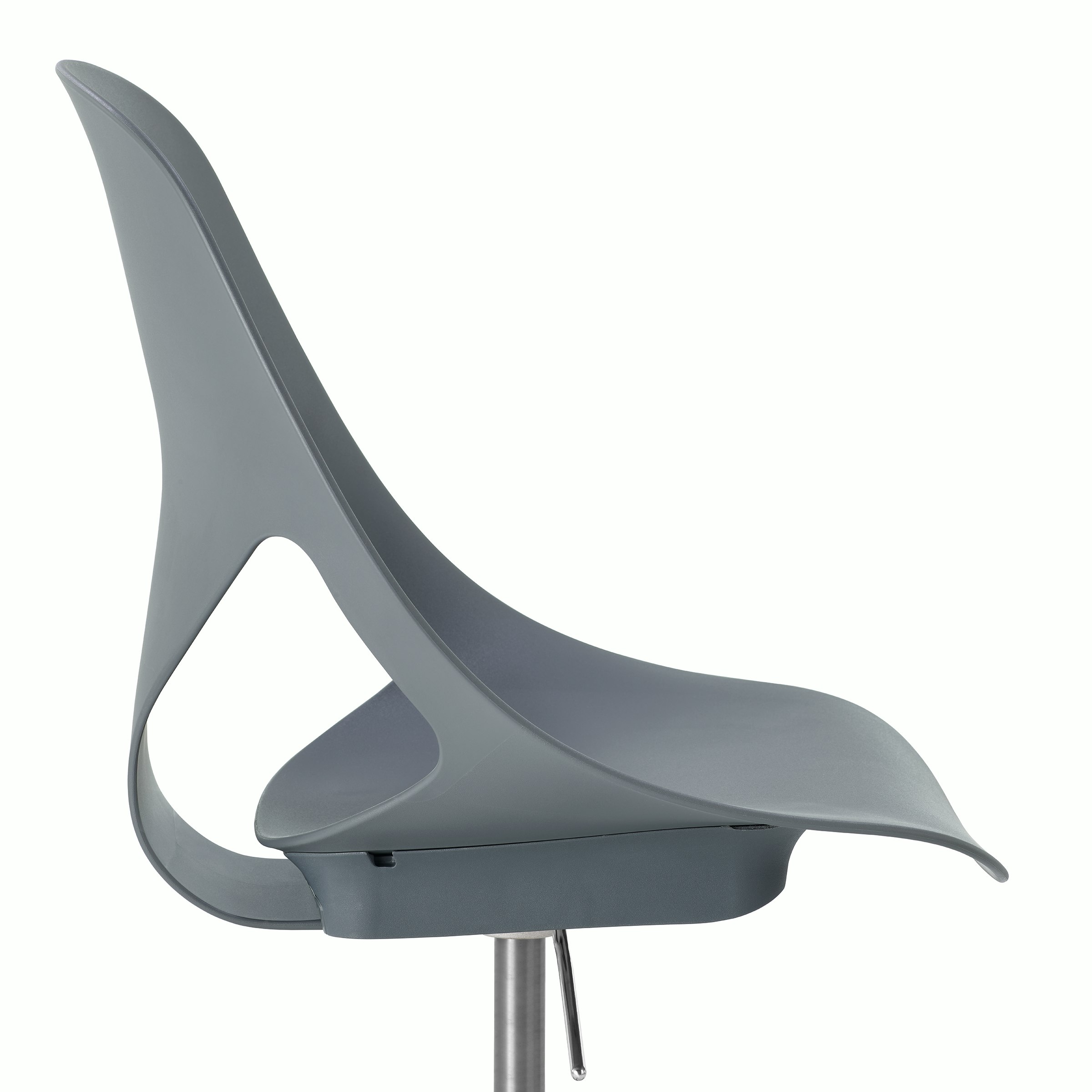 Close up of Zeph Chair's seat in Carbon