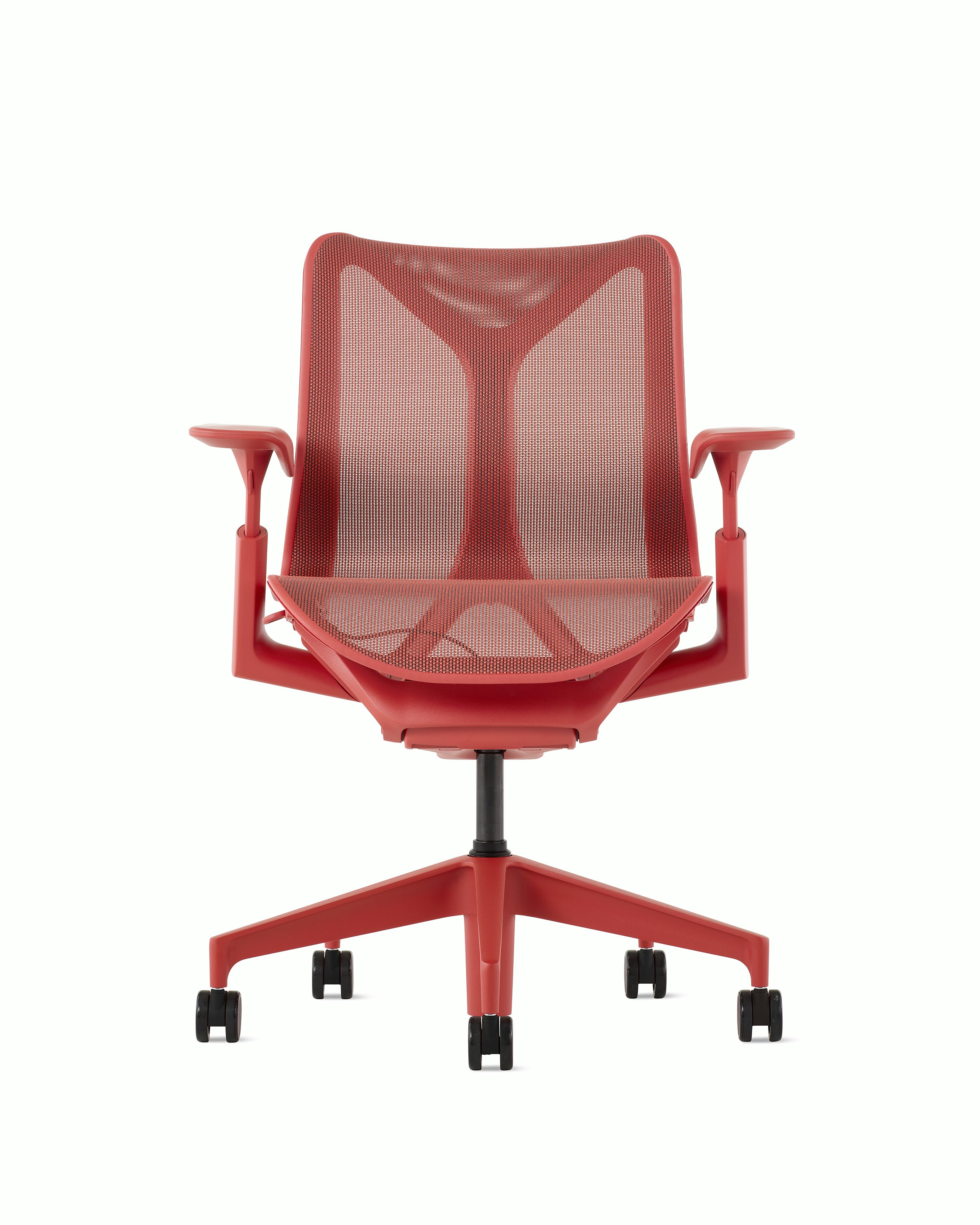 A Cosm low-back, canyon chair with height-adjustable arms.