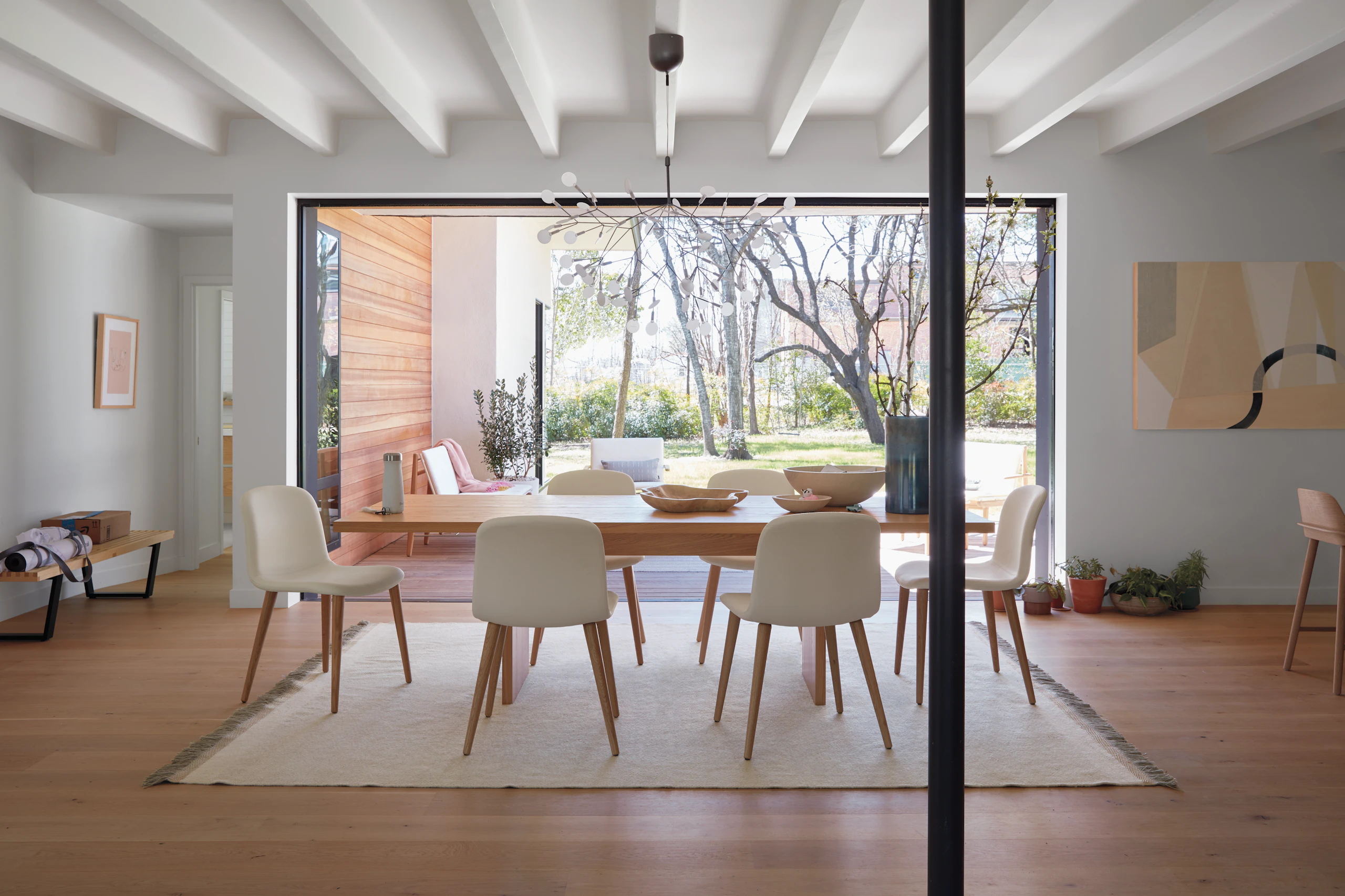 Gather Table 95 with Bacco Chairs