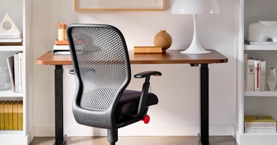 A Newson Task Chair and a Tone Height Adjustable Table in a home office setting.
