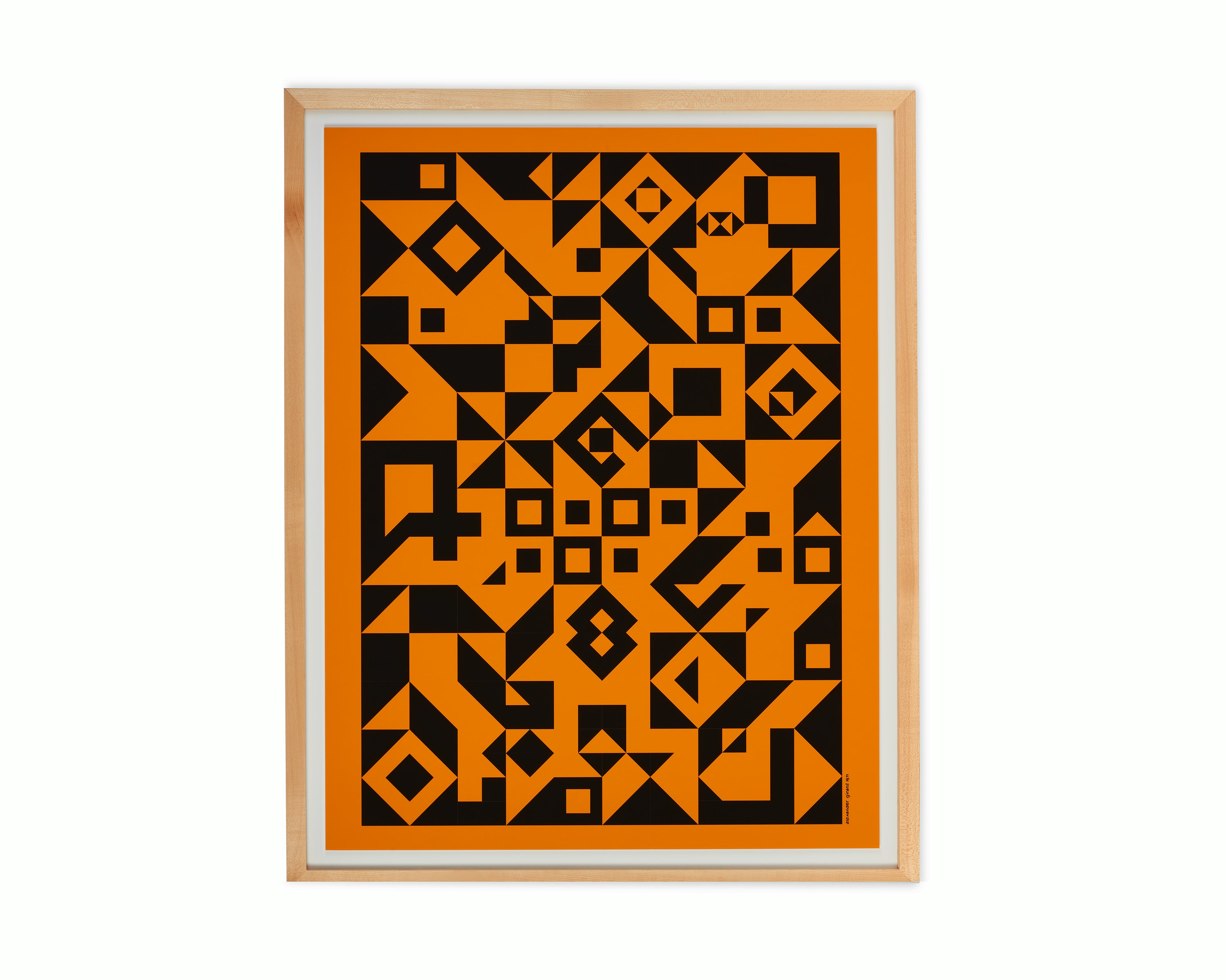 Girard Environmental Enrichment Poster, Geometric D - black and gold in abstract shapes 