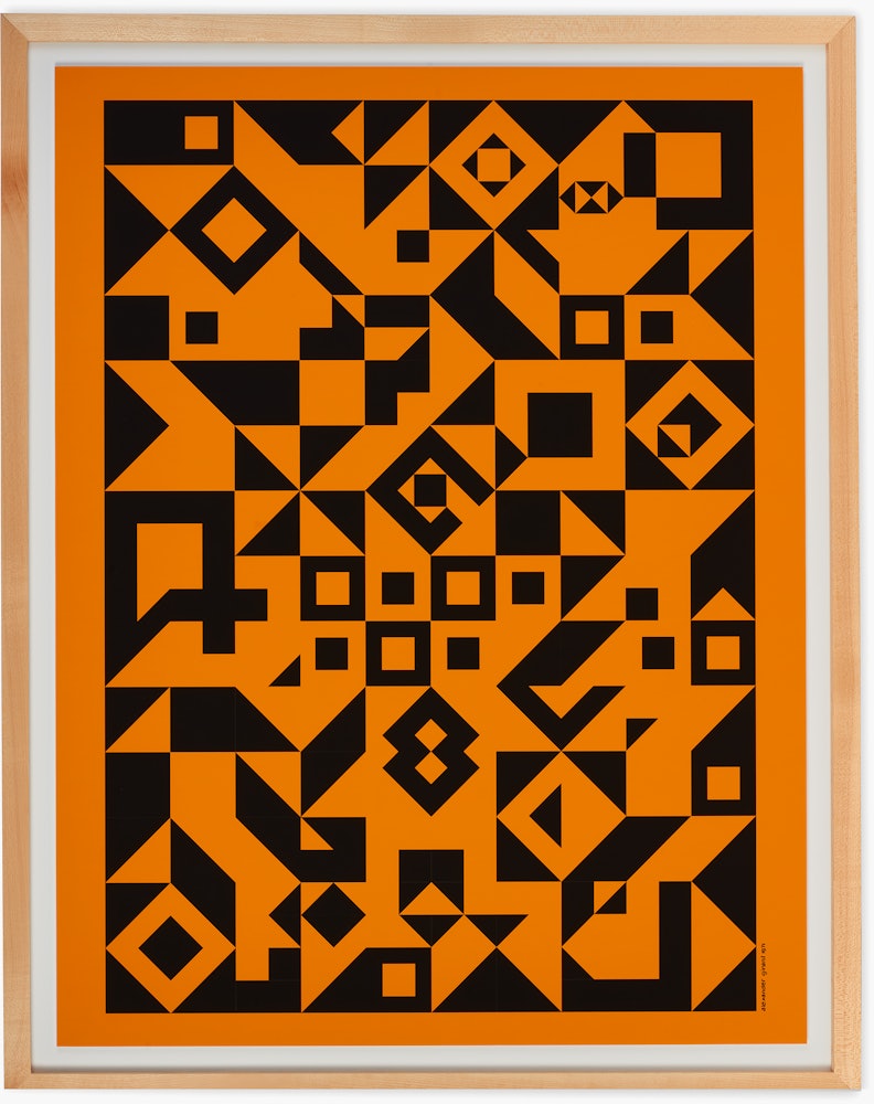 Girard Environmental Enrichment Poster, Geometric D - black and gold in abstract shapes 