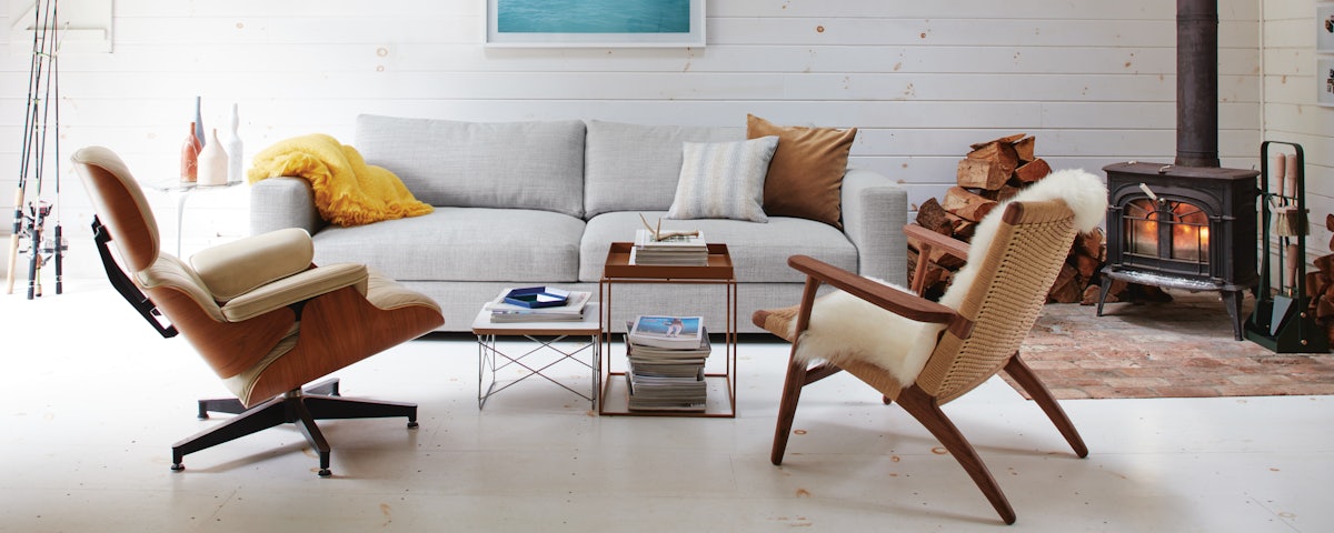 Reid Sleeper and Eames Lounge Chair in a living room setting