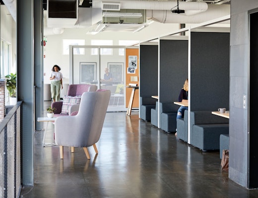 Rockwell Unscripted Individual Refuge rockwell unscripted highback lounge occasional table square side table creative wall banquette booths private enclave refuge k.lounge bench with back creative wall perforated metal fixed fins