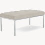 Florence Knoll Relaxed Bench - Small, Rectangular, Crossroad, Almond