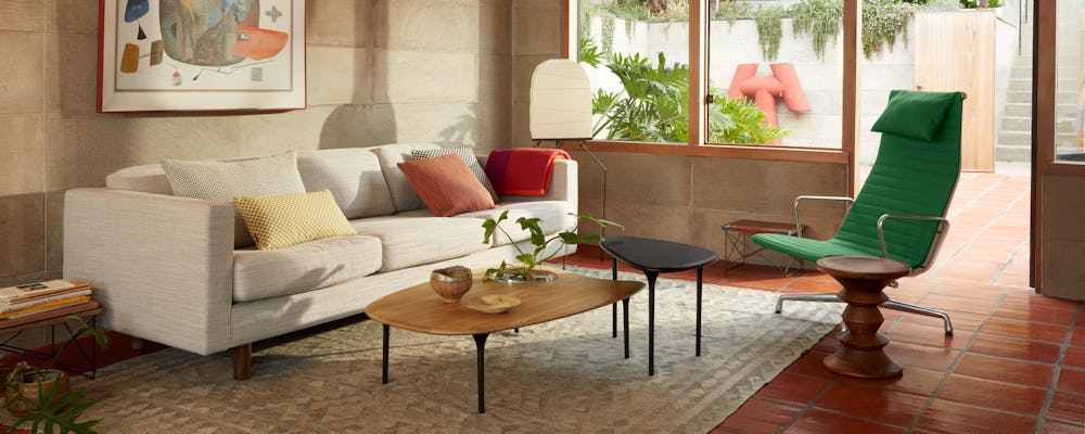 Lispenard Sofa with Cyclade Tables and EAG Lounge Chair