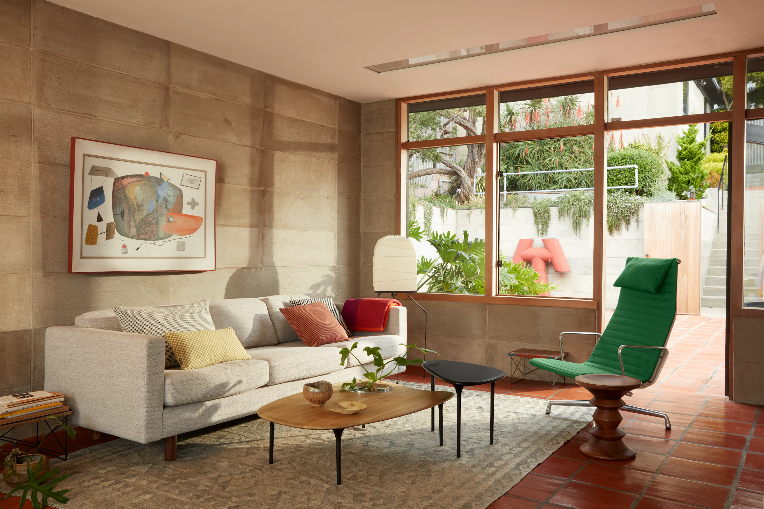 Lispenard Sofa with Cyclade Tables and EAG Lounge Chair