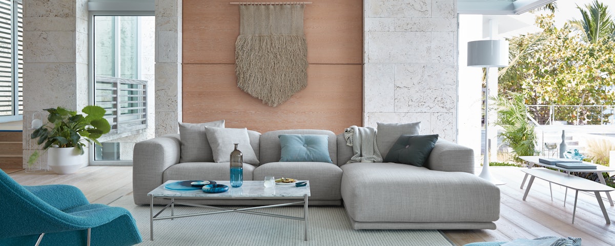 Spun Floor Lamp and Kelston Sectional with Chaise in a living room setting