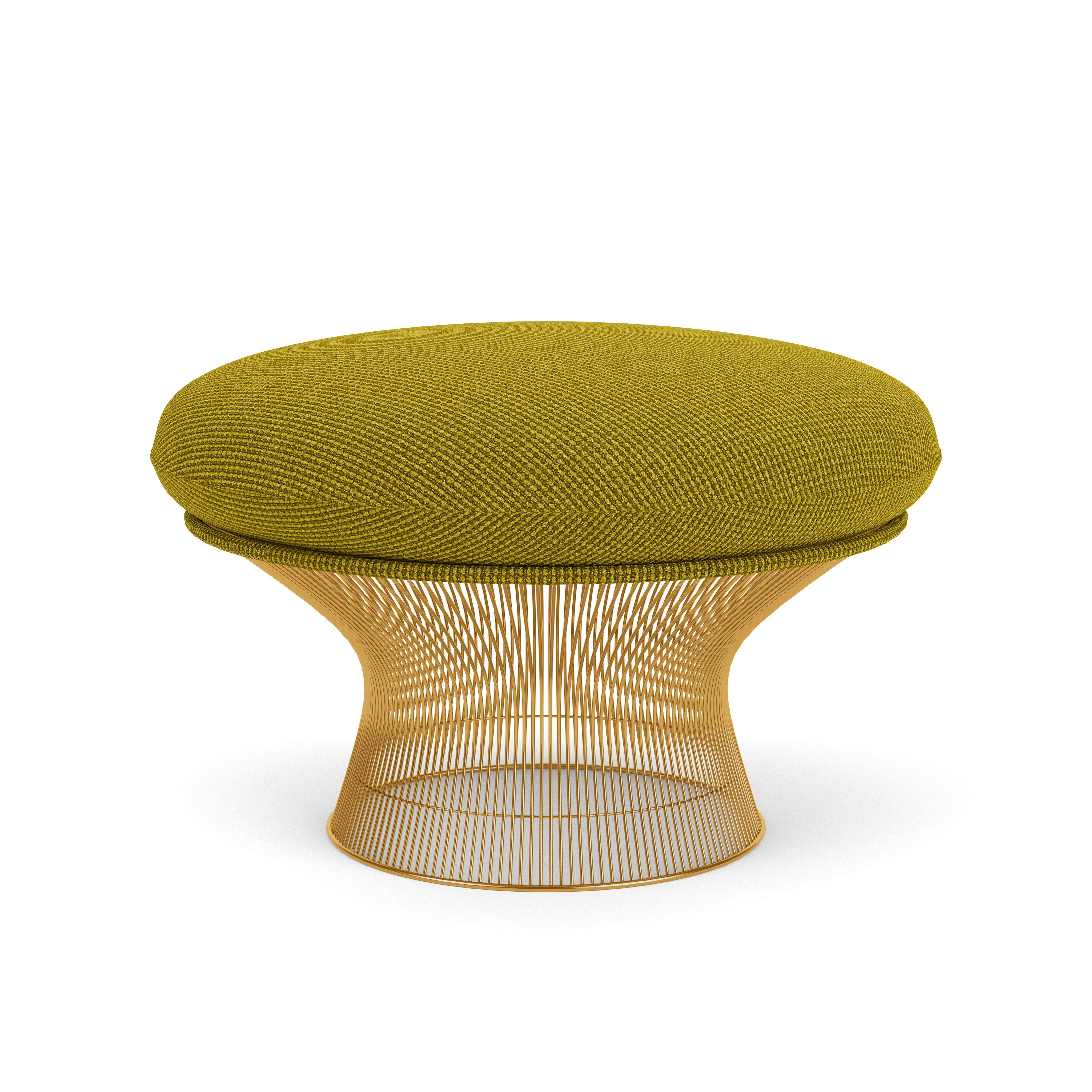 Platner Ottoman - Gold,  Cato,  Green