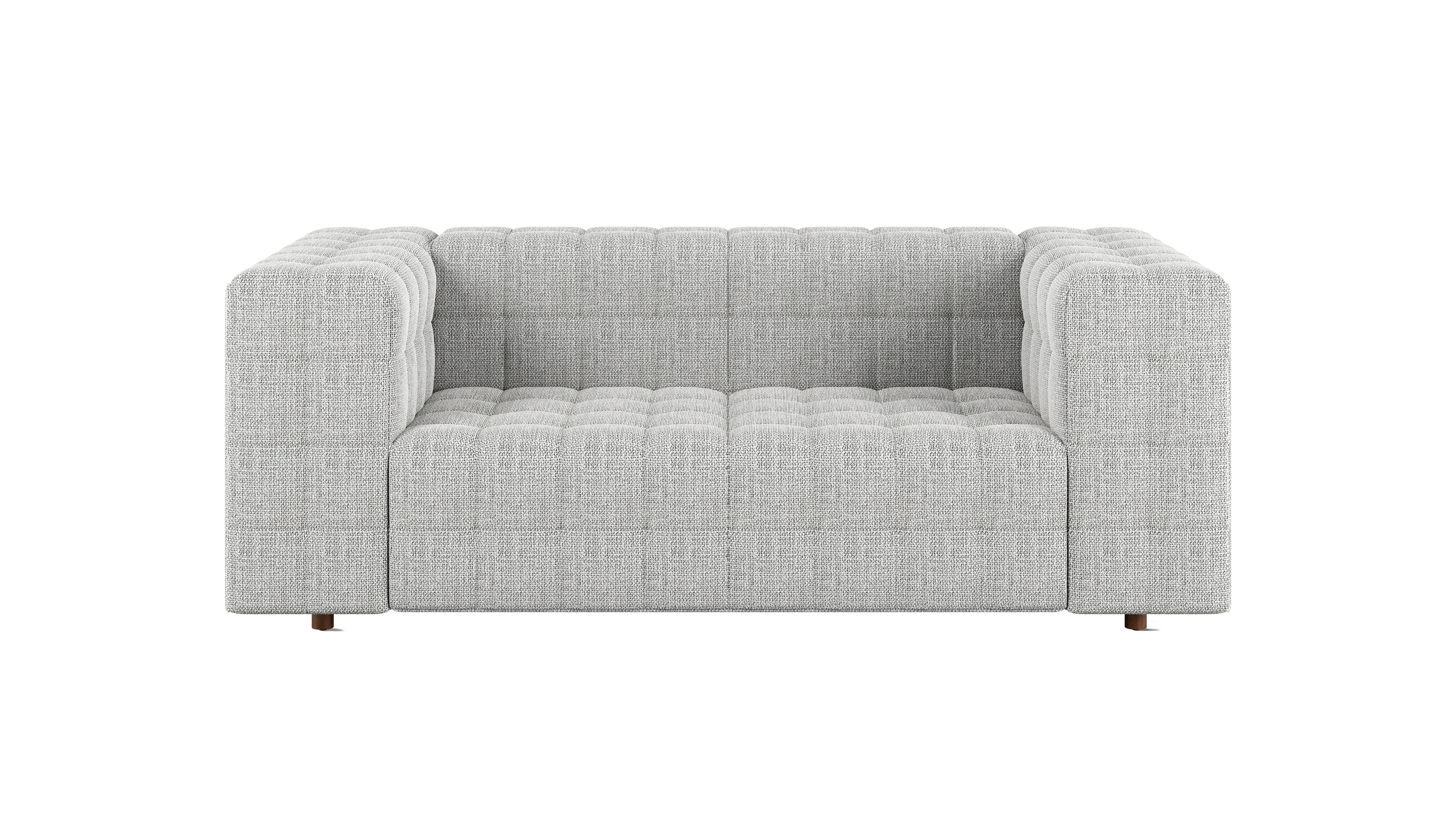 Rapport Sofa 2 Seater in Capri Silver with Walnut Legs
