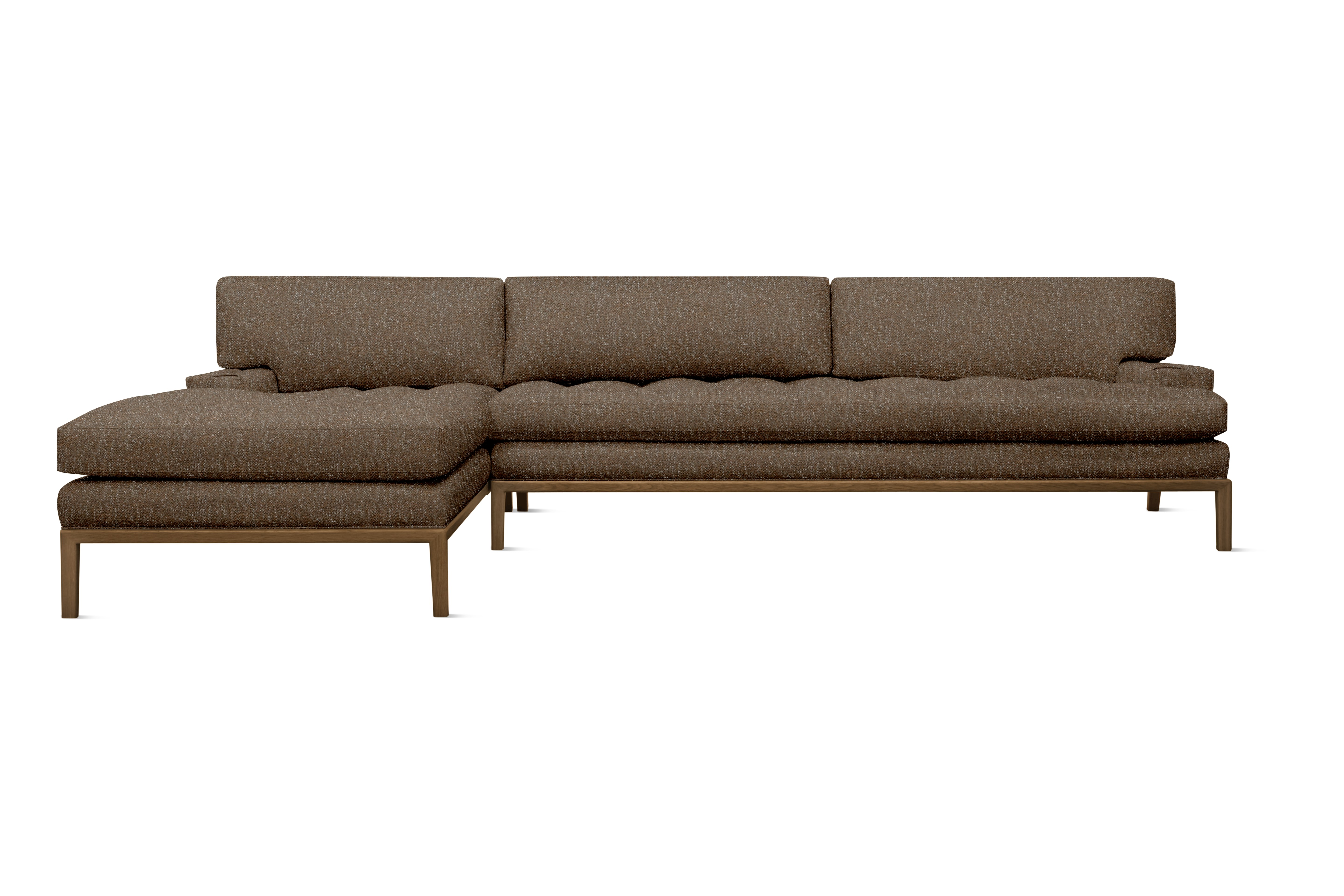 Forster Sectional with Chaise - Left,  Novato,  Chocolate,  Walnut