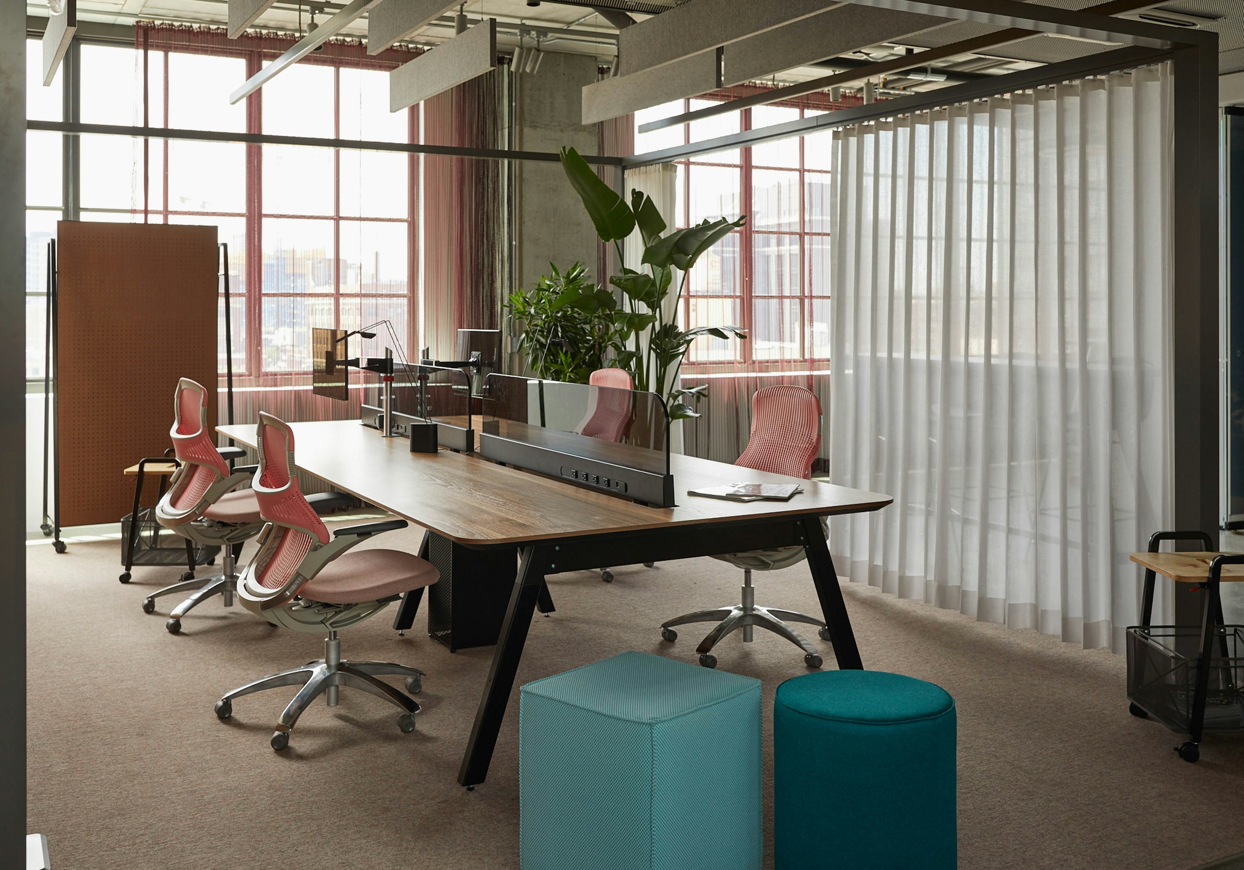 knoll design days rockwell unscripted sawhorse workbench generation by knoll 10th anniversary rockwell unscripted upholstered creative wall conversation board