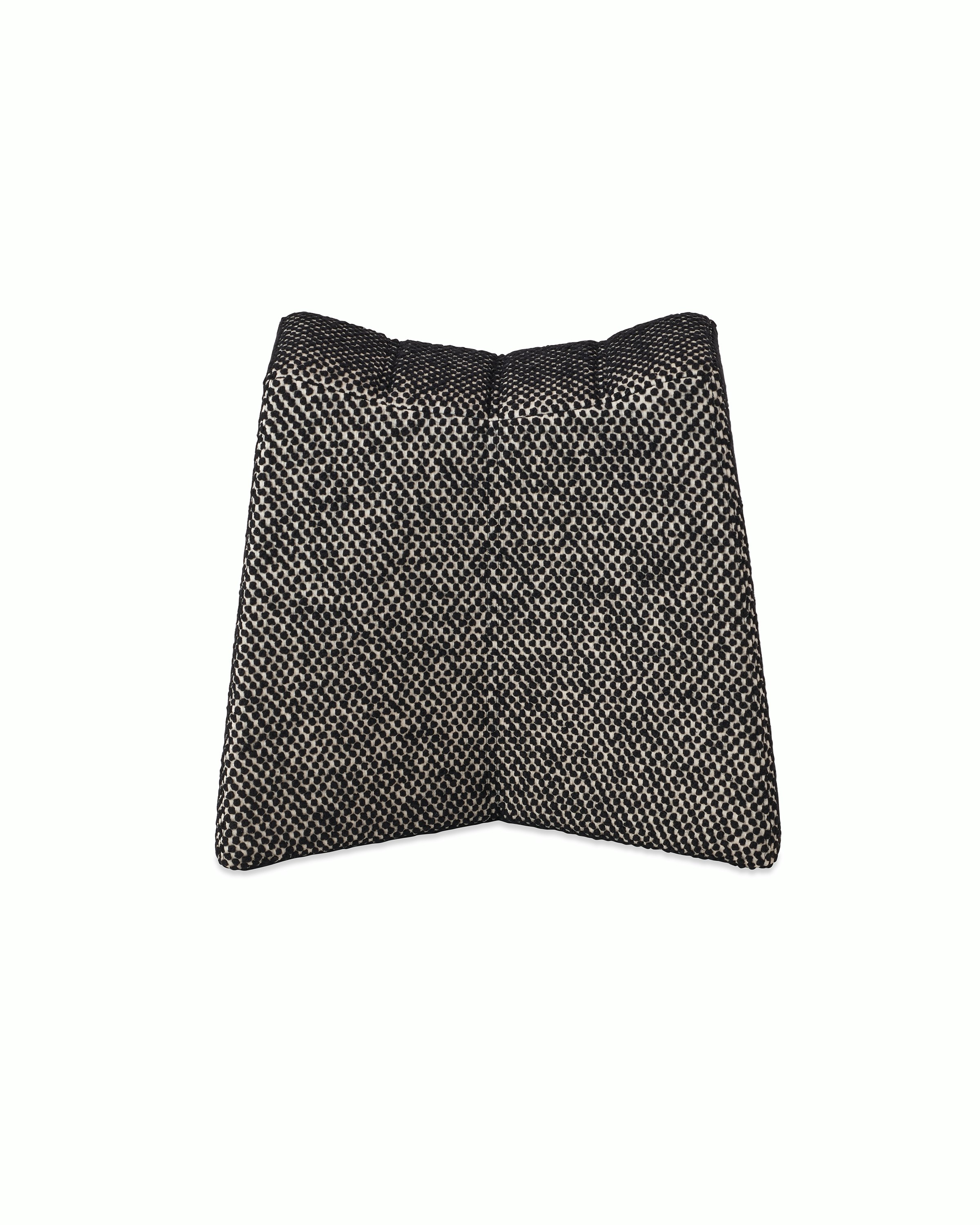 White background shot of Pinch stool in black fabric.