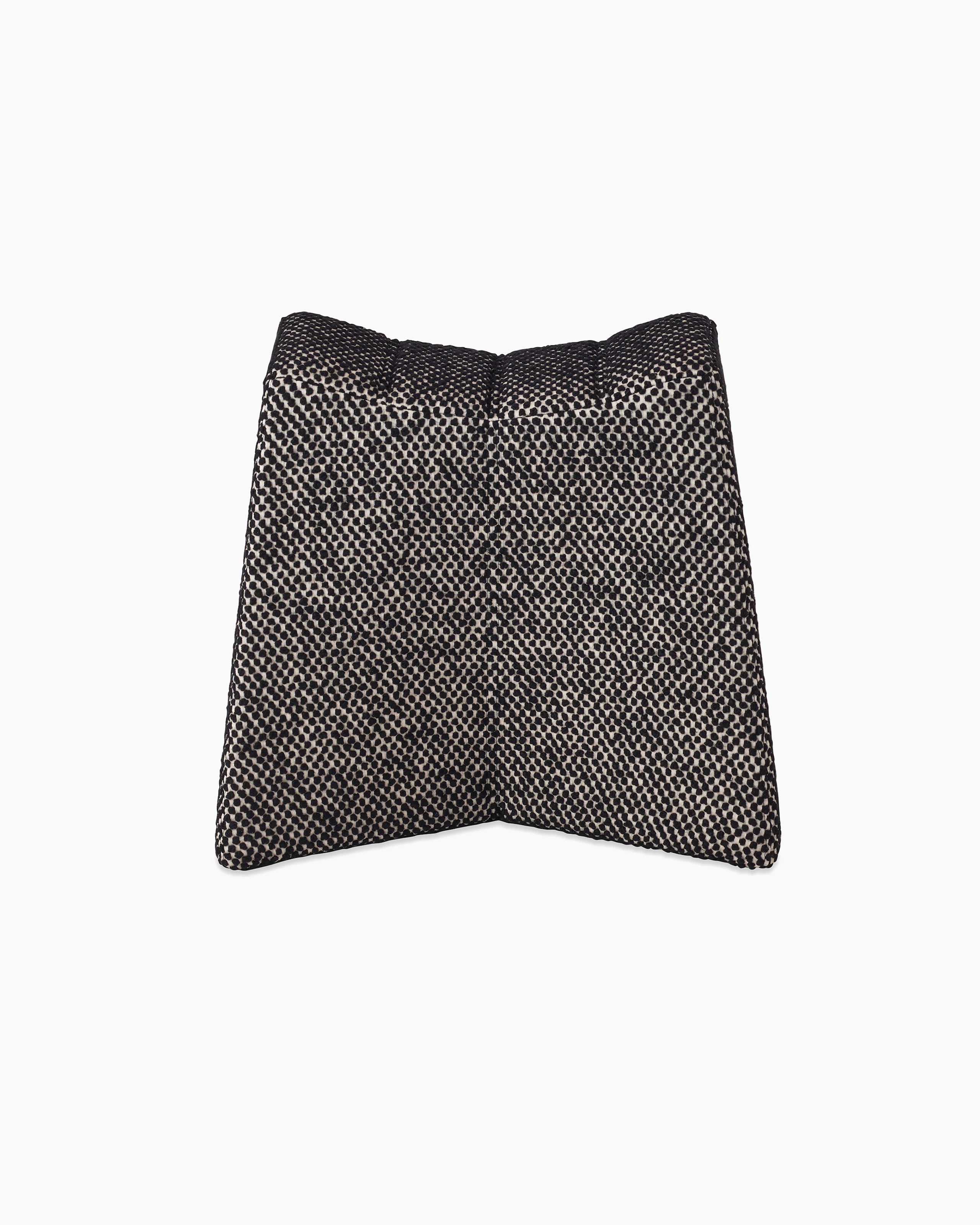 White background shot of Pinch stool in black fabric.