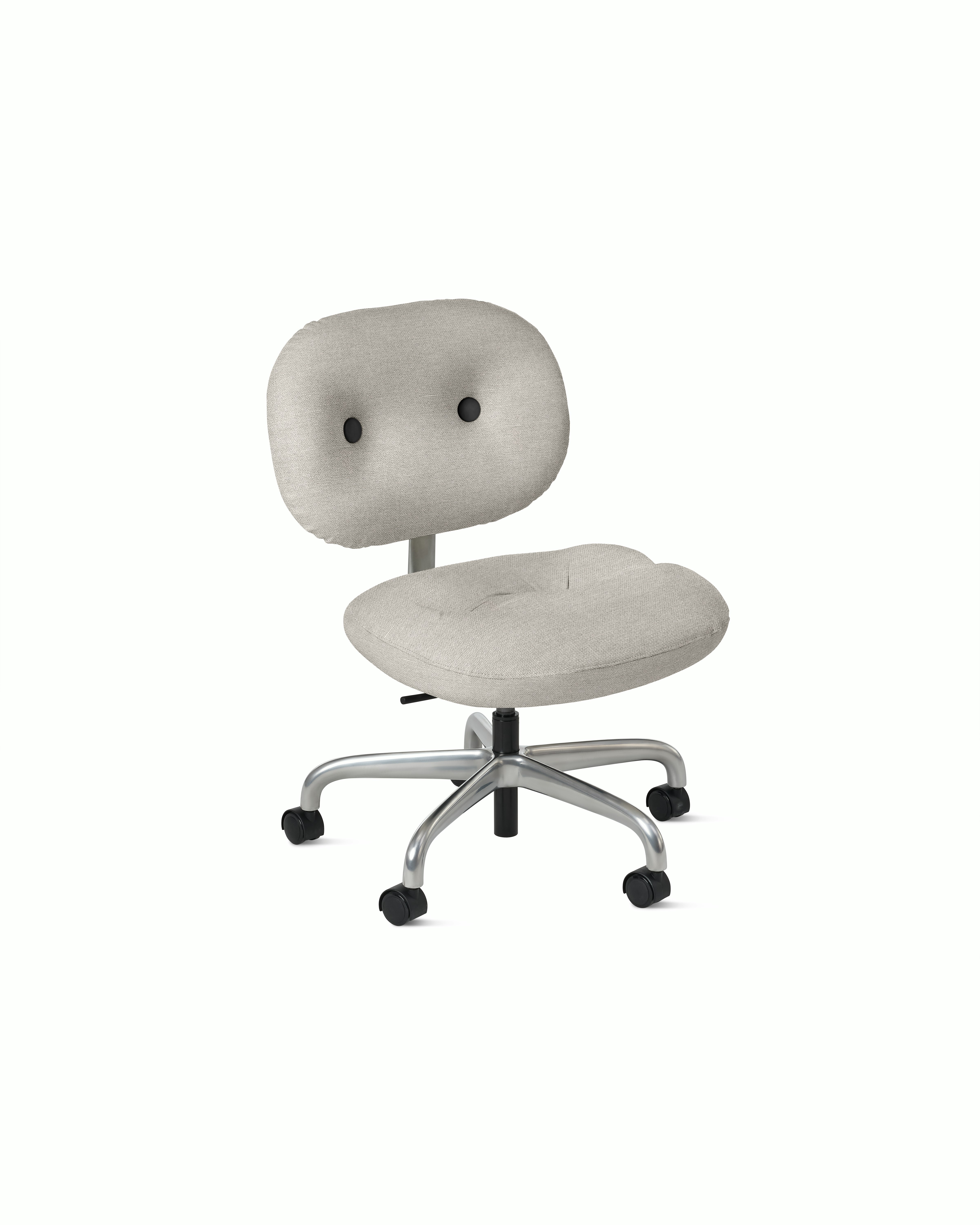 Morrison Hannah Task Chair - Without Arms,  Crossroad,  Almond,  Half Polished Aluminum,  Soft Caster FSC Certified