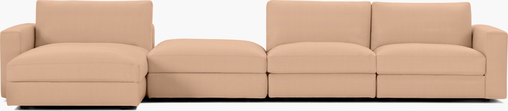 Reid Sectional - Sectional With Ottoman,  Left,  Prone Leather,  Balsa,  1" Block"