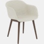 Fiber Dining Chair - Armchair,  Remix,  223 Cream,  Dark Stained Oak