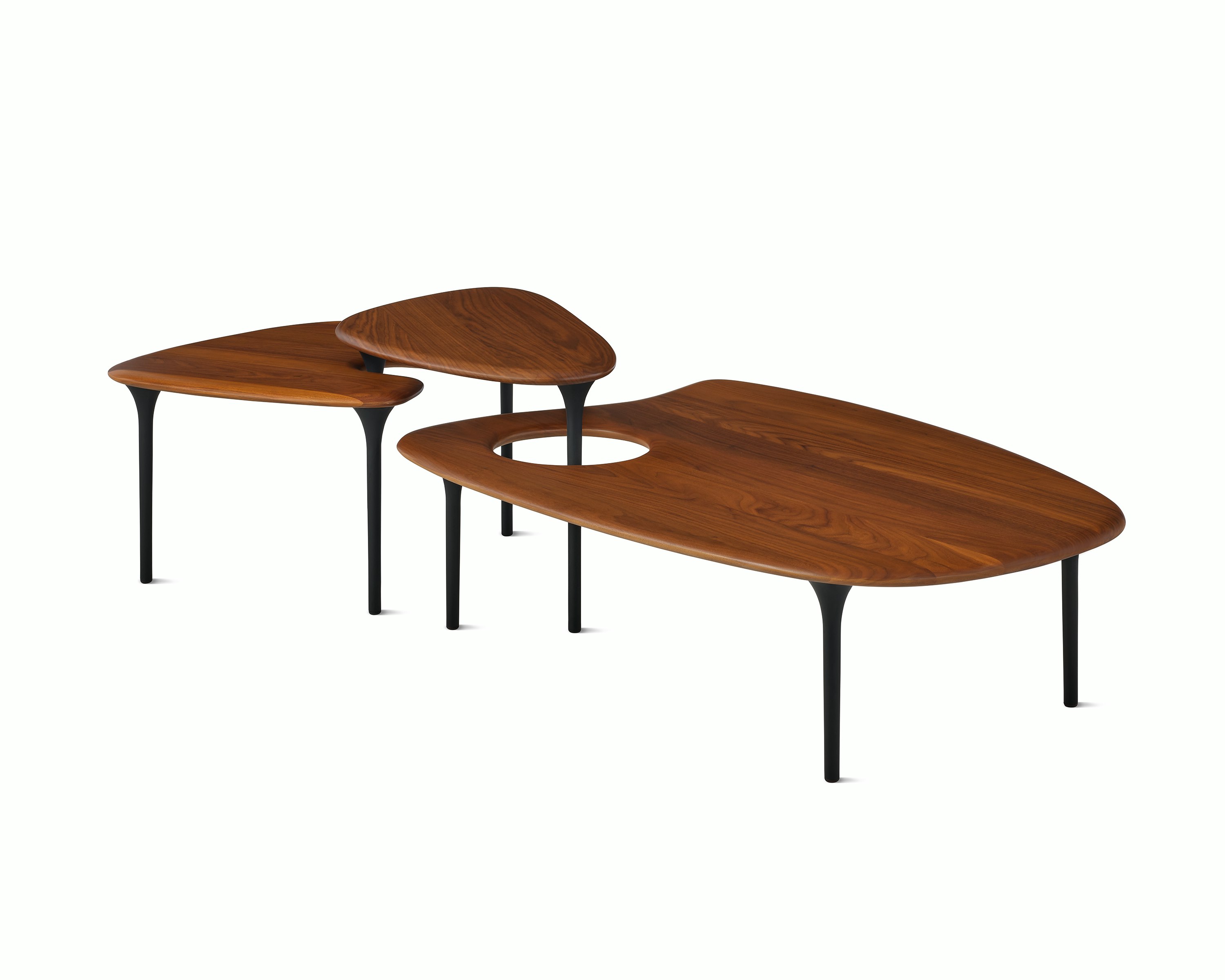 Cyclade Tables Family in walnut