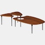 Cyclade Tables Family in walnut