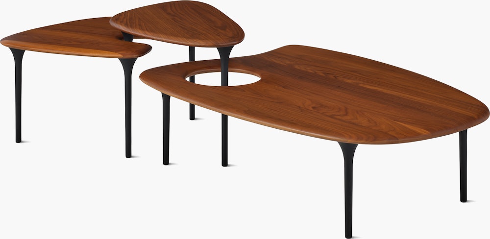 Cyclade Tables Family in walnut