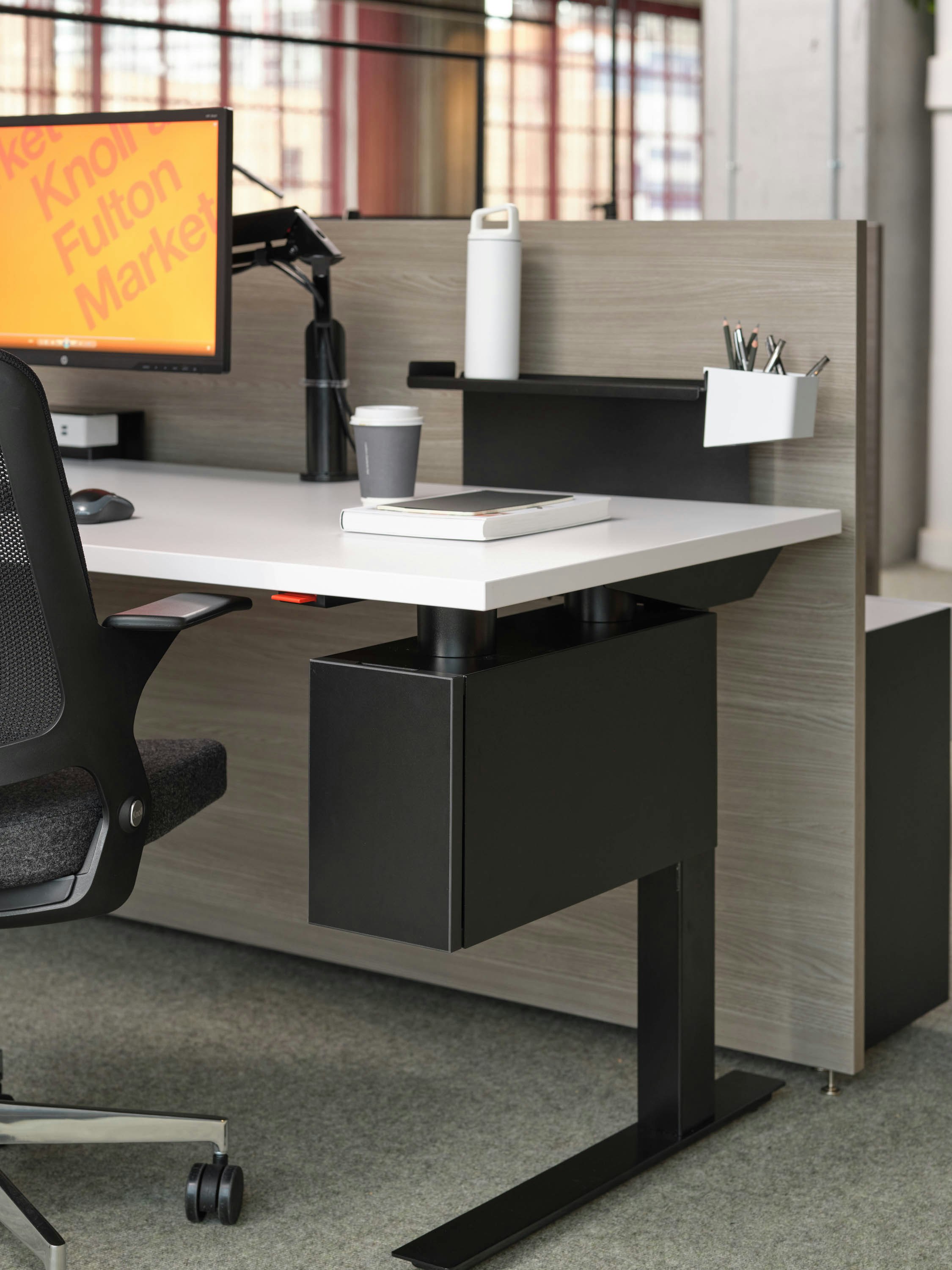 antenna workspaces hybrid storage suspended workstation desktop shelf cup